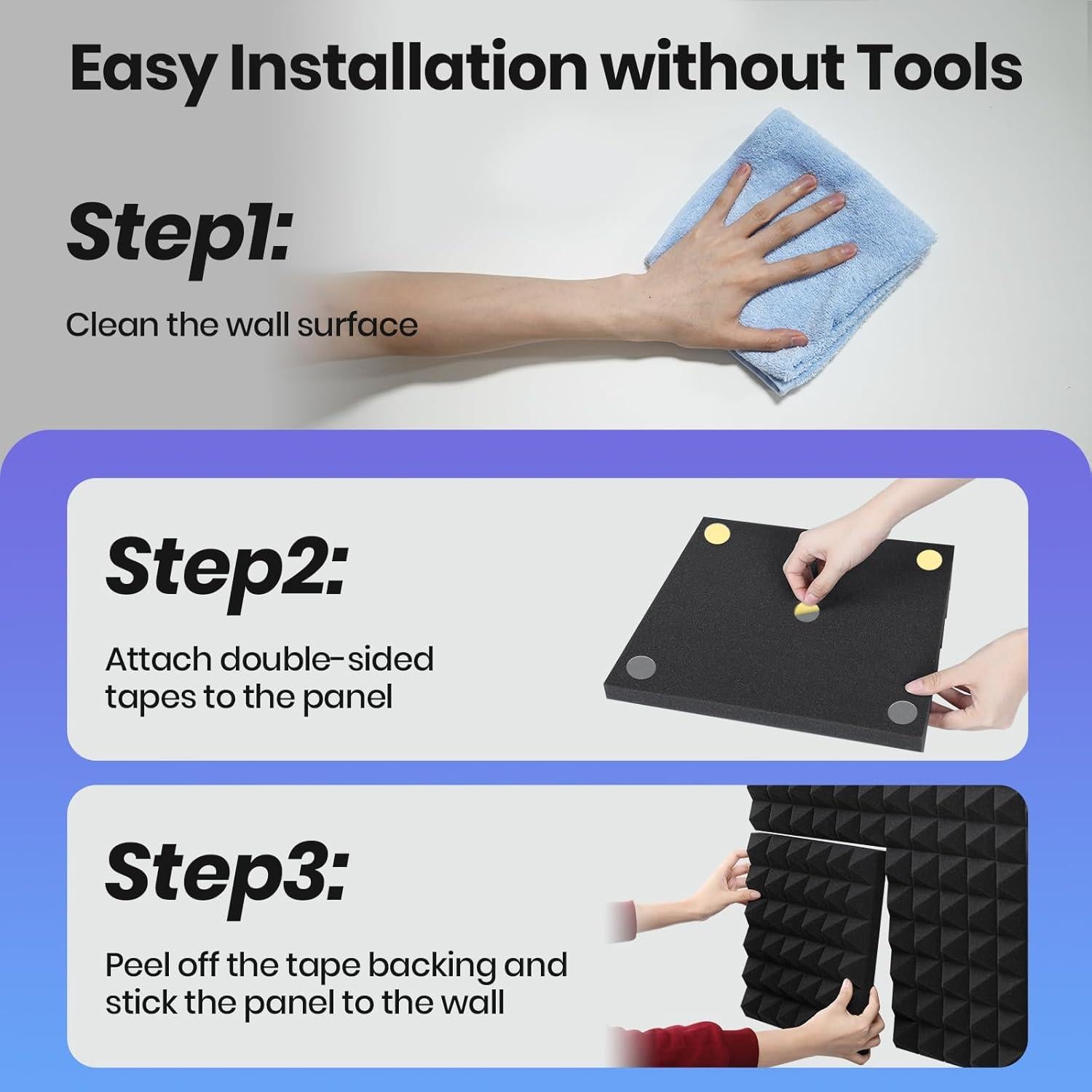 Paneles Acústicos Focusound 50 Piezas 5.08cm x 30.48cm