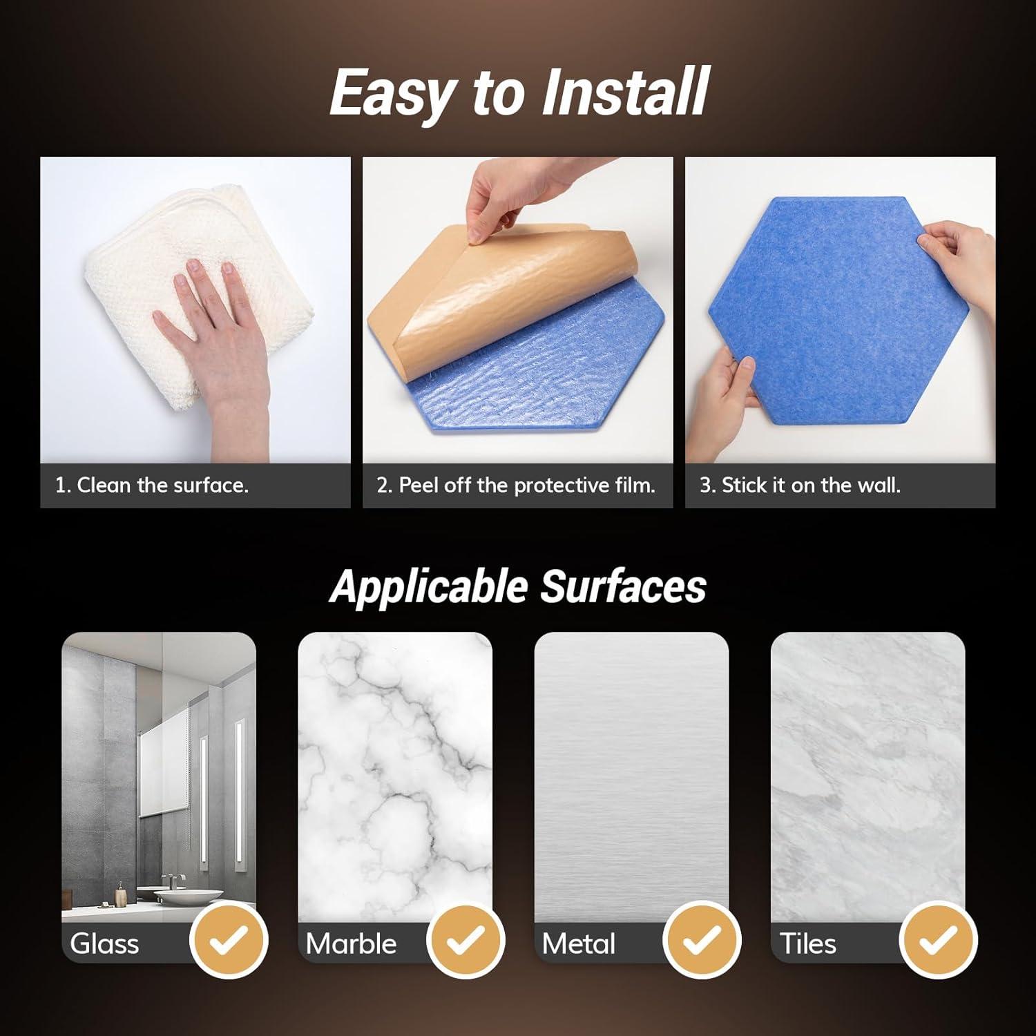 Paquete de 18 Paneles Acústicos Hexagonales TONOR Azul 30cm