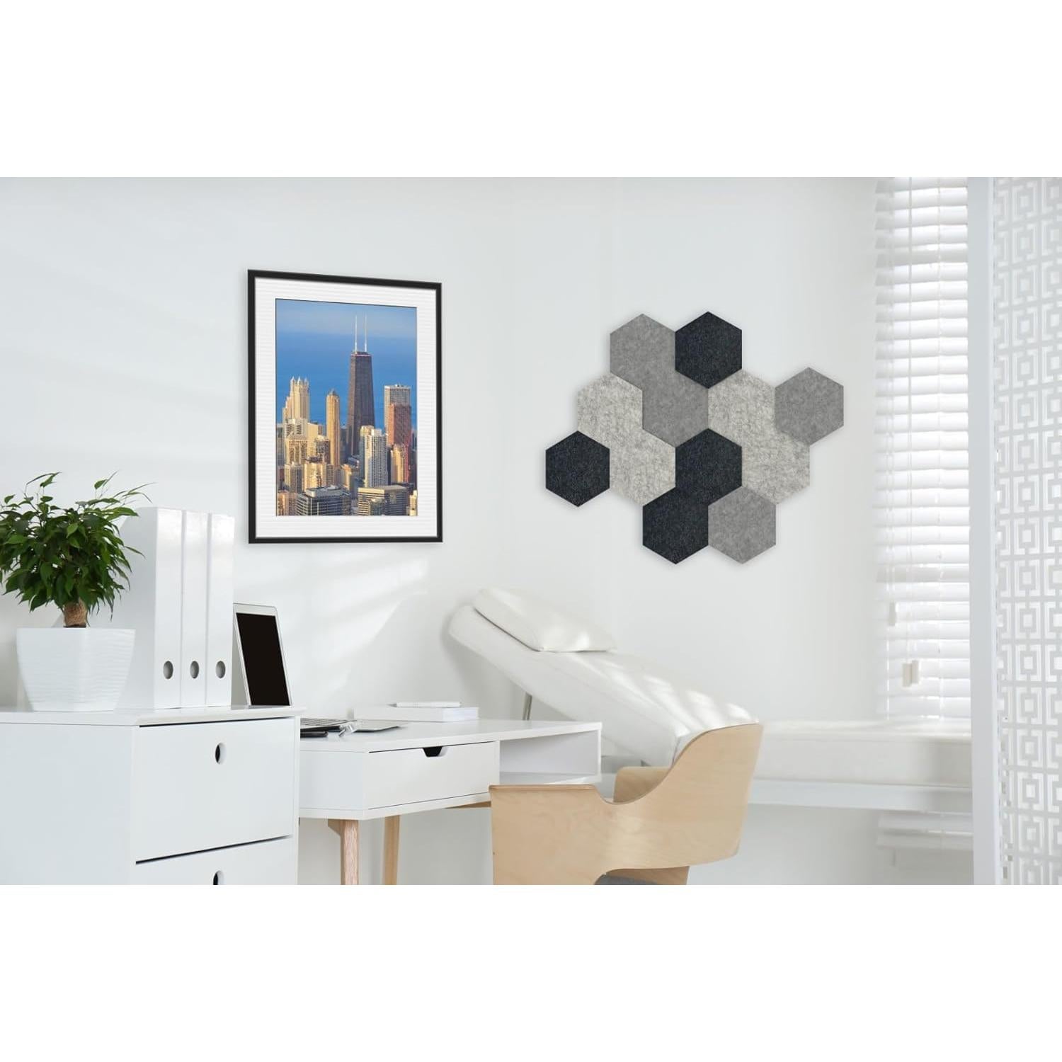 Paneles Acústicos Decorativos Luxor RCLMHEX001 12-Pack