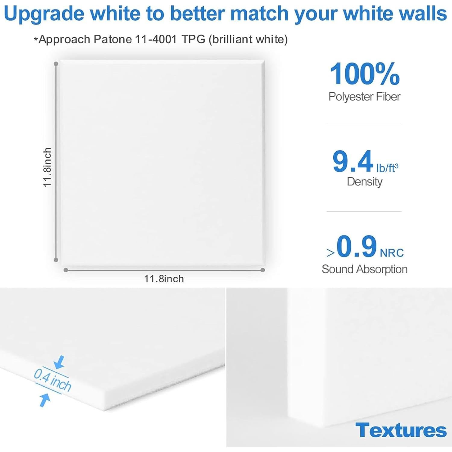 Paneles Acústicos Sonicism 12 Pack Autoadhesivos 30.48x30.48cm
