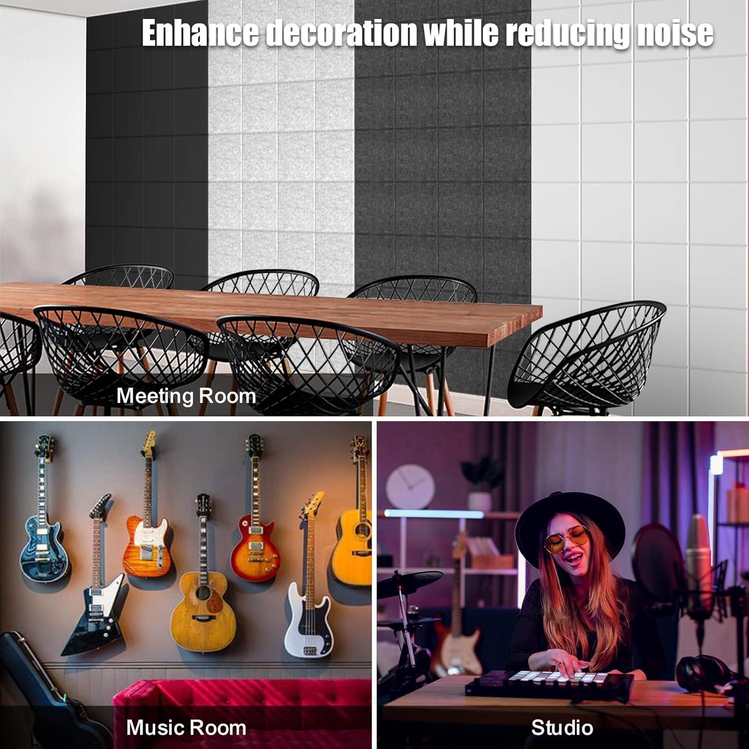 Paneles Acústicos Sonicism 12 Pack Autoadhesivos 30.48x30.48cm