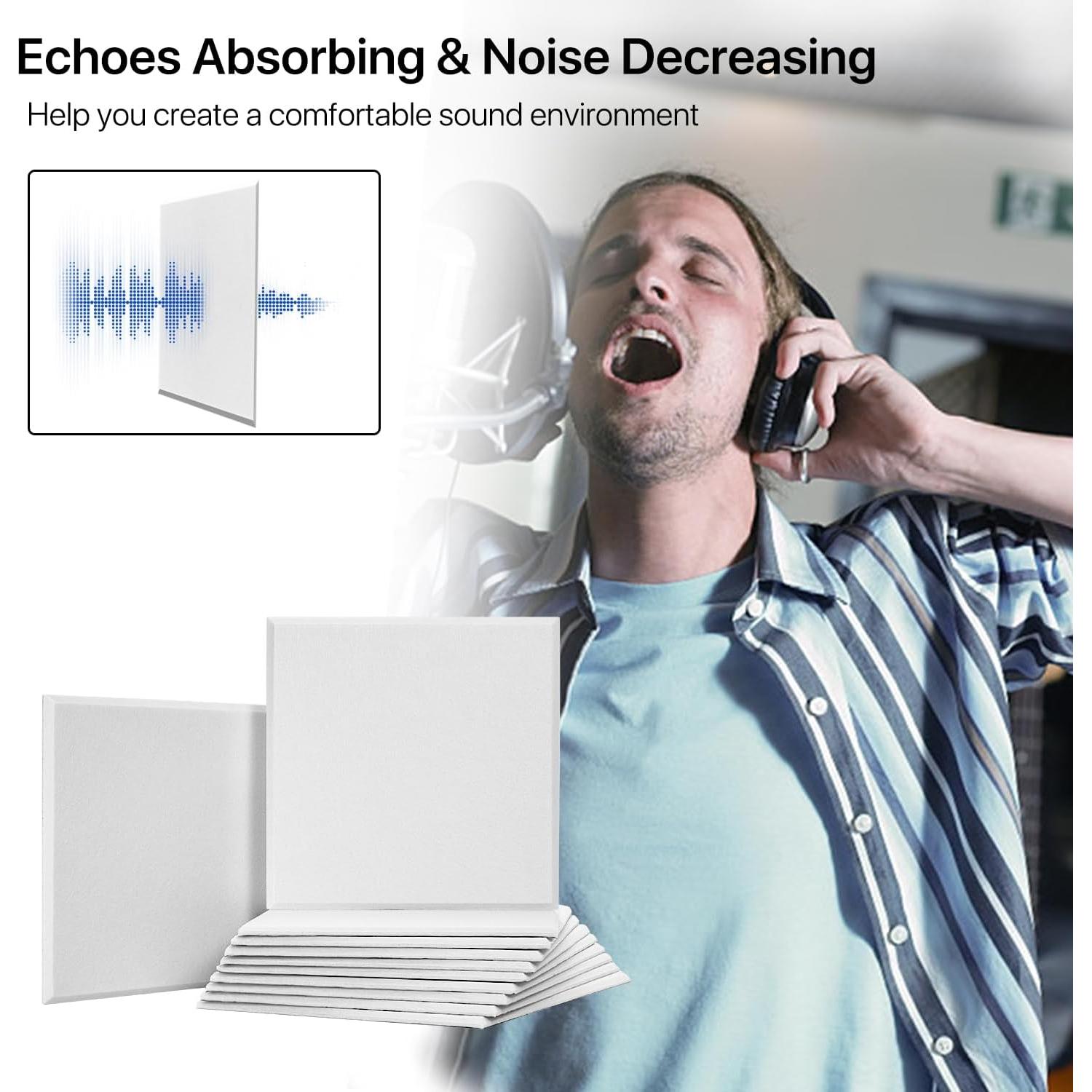 Paneles Acústicos Aislantes Kuchoow 12 Unidades 30.48x30.48cm Blanco