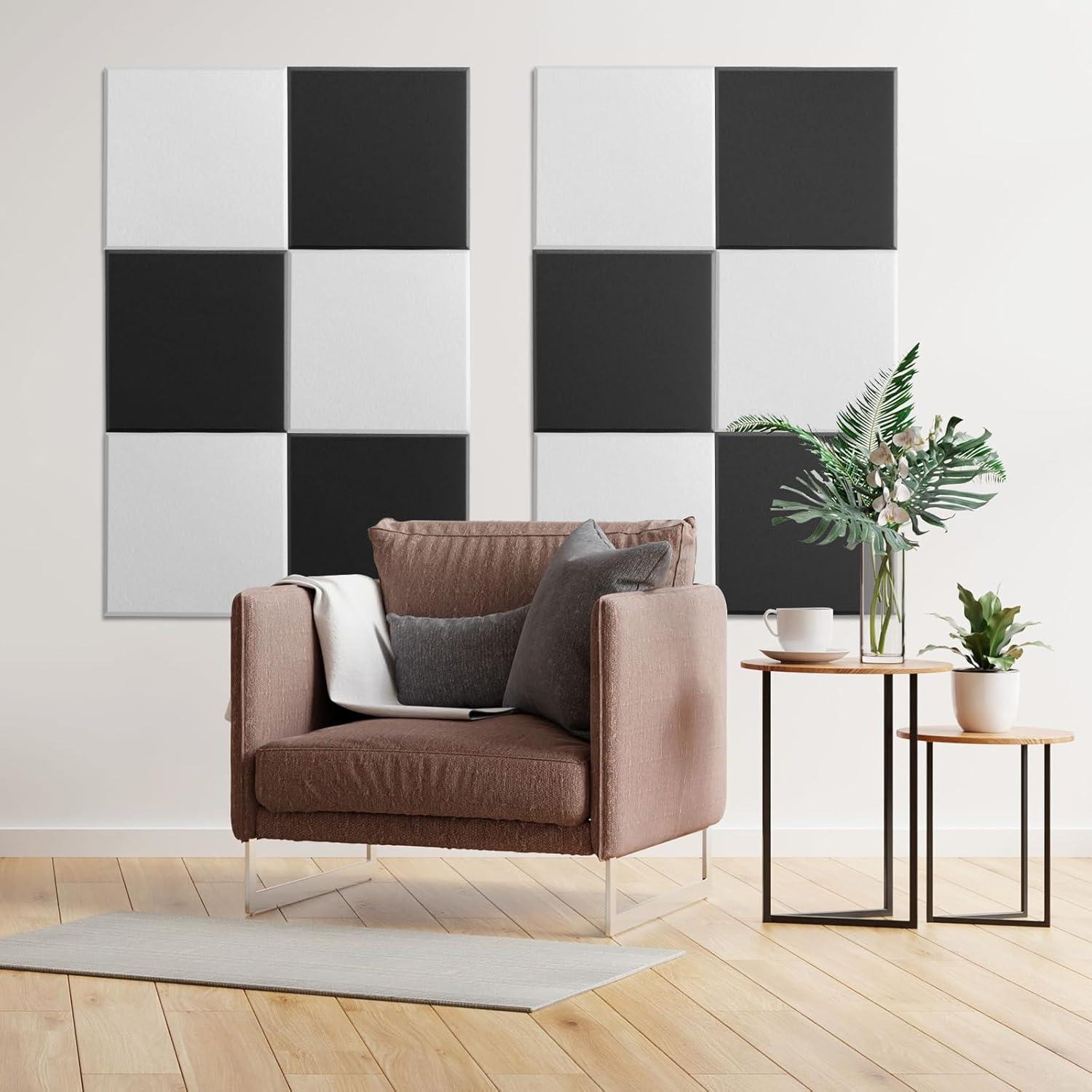 Paneles Acústicos Aislantes Kuchoow 12 Unidades 30.48x30.48cm Blanco