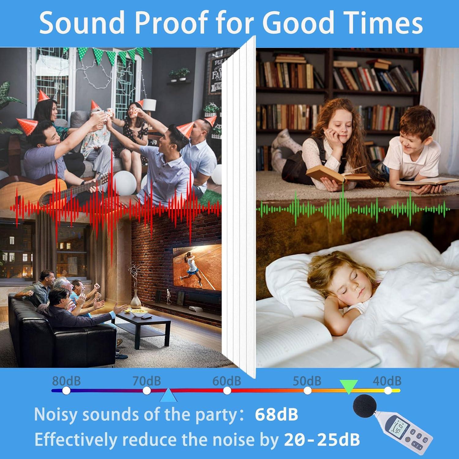 Paquete de 12 Paneles Acústicos Autoadhesivos 30.48cm - Blanco