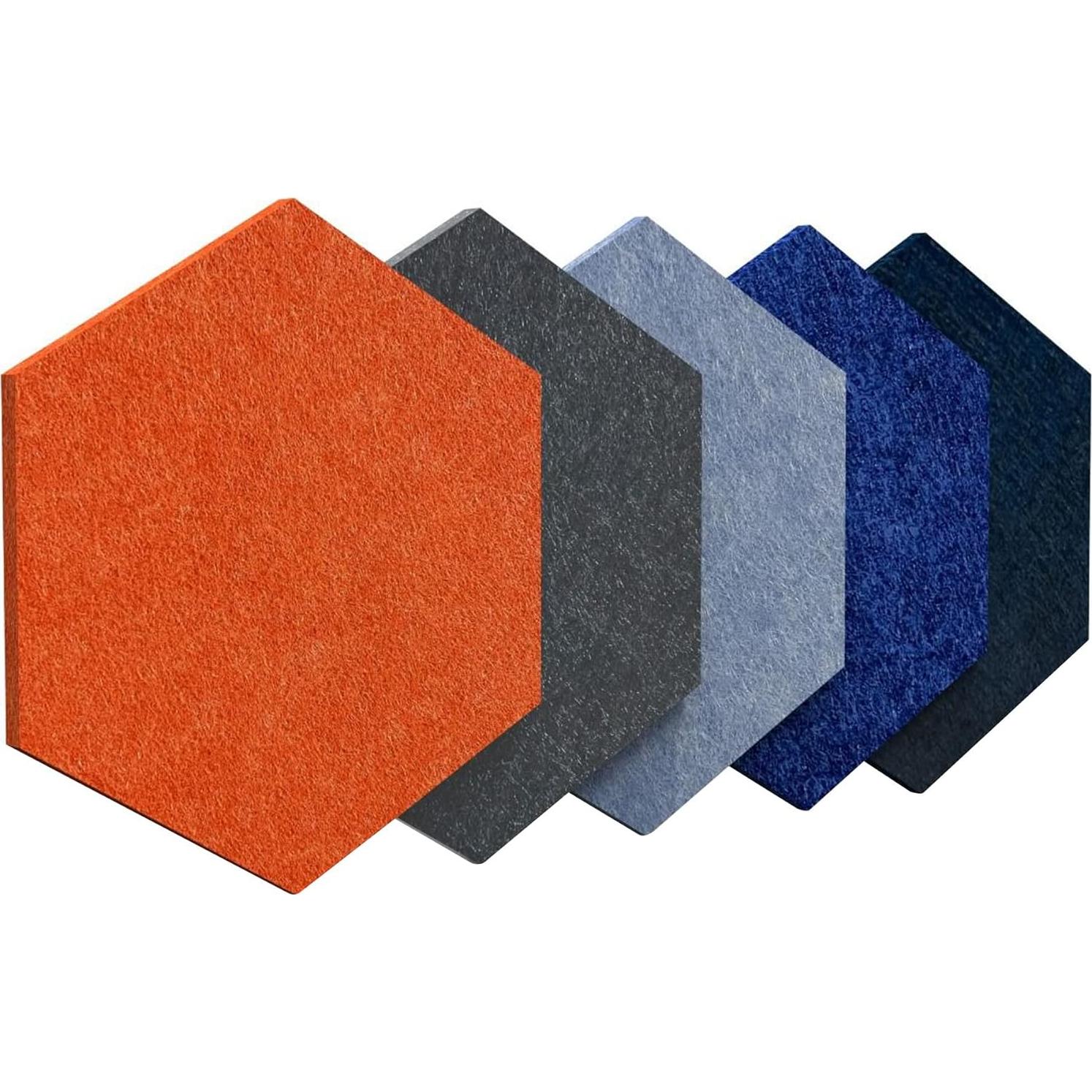 Paneles Acústicos Decorativos Luxor RCLMHEX006 Naranja 6 Piezas