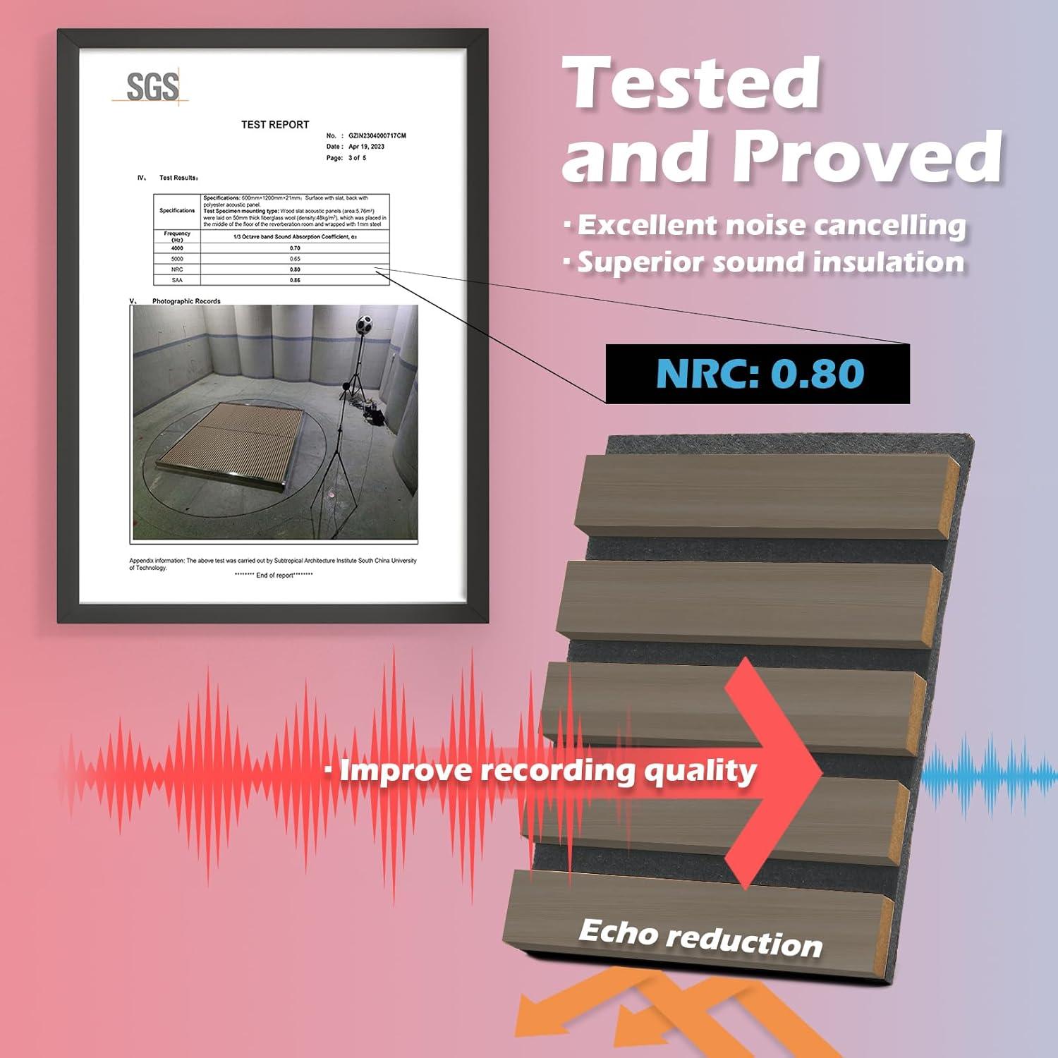 Paneles Acústicos de Madera Art3d 2 Piezas 274 cm Nogal