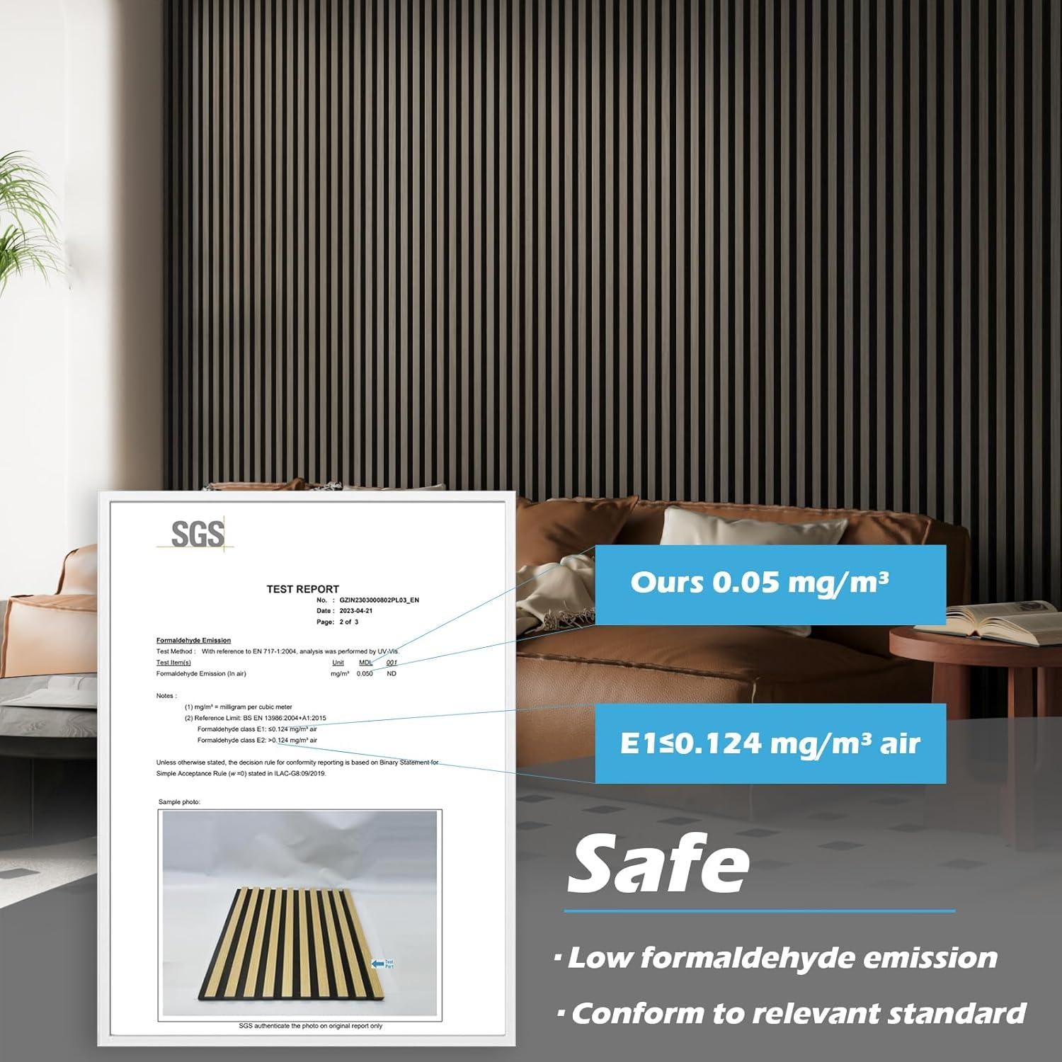 Paneles Acústicos de Madera Art3d 2 Piezas 274 cm Nogal