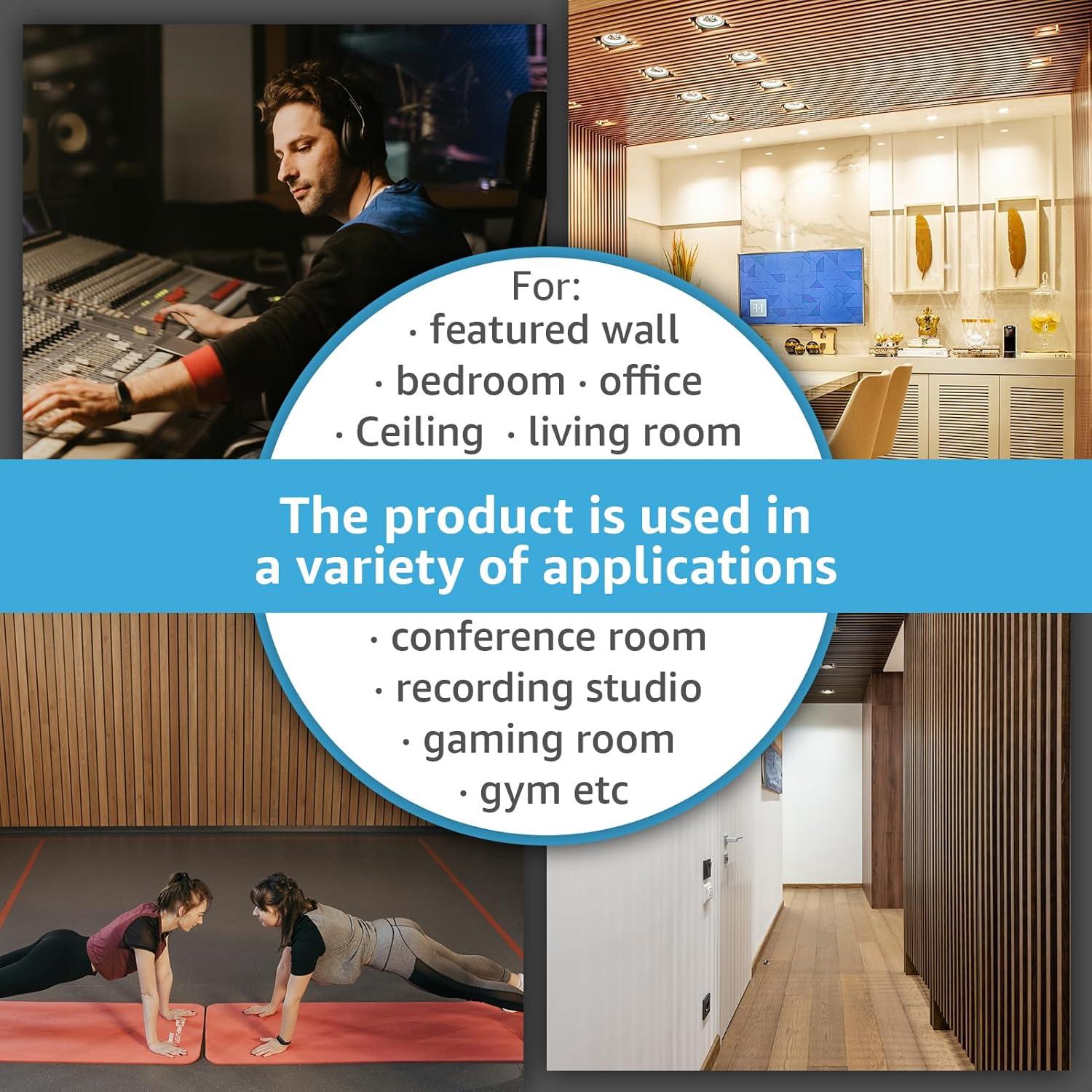 Paneles Acústicos de Madera Art3d 2 Piezas 274 cm Nogal