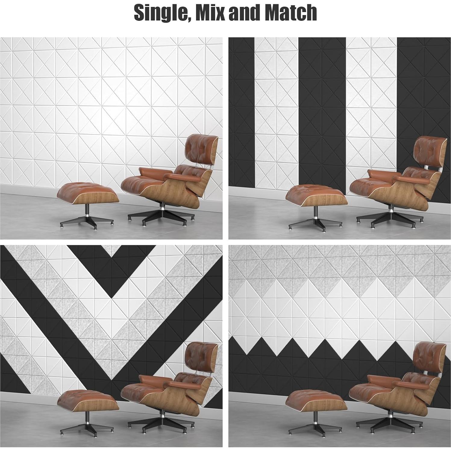 Paneles Acústicos Sonicism X-Lined Autoadhesivos 20 Pzas 30x30cm