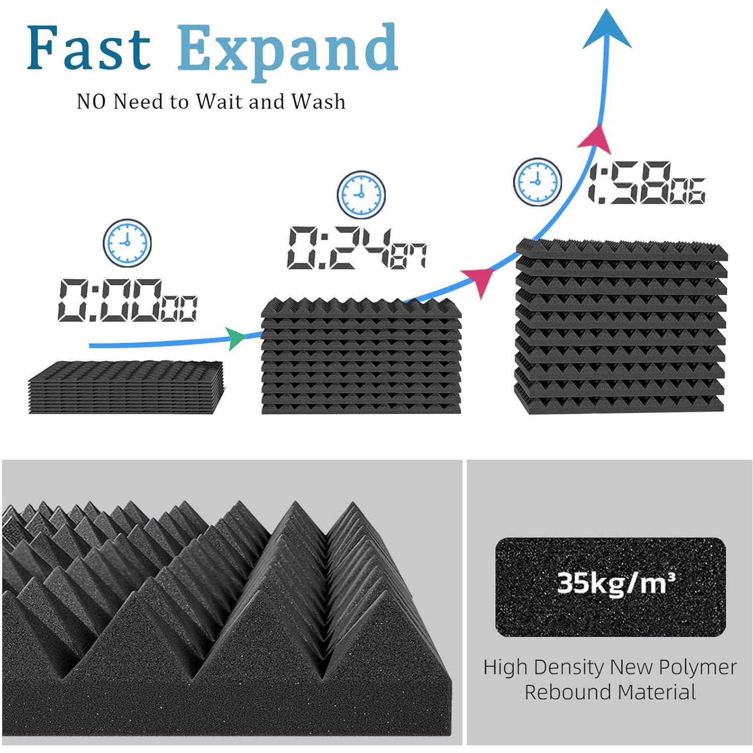 Paquete de 4 Paneles Acústicos FOUCARSI 121.92x60.96cm Negro