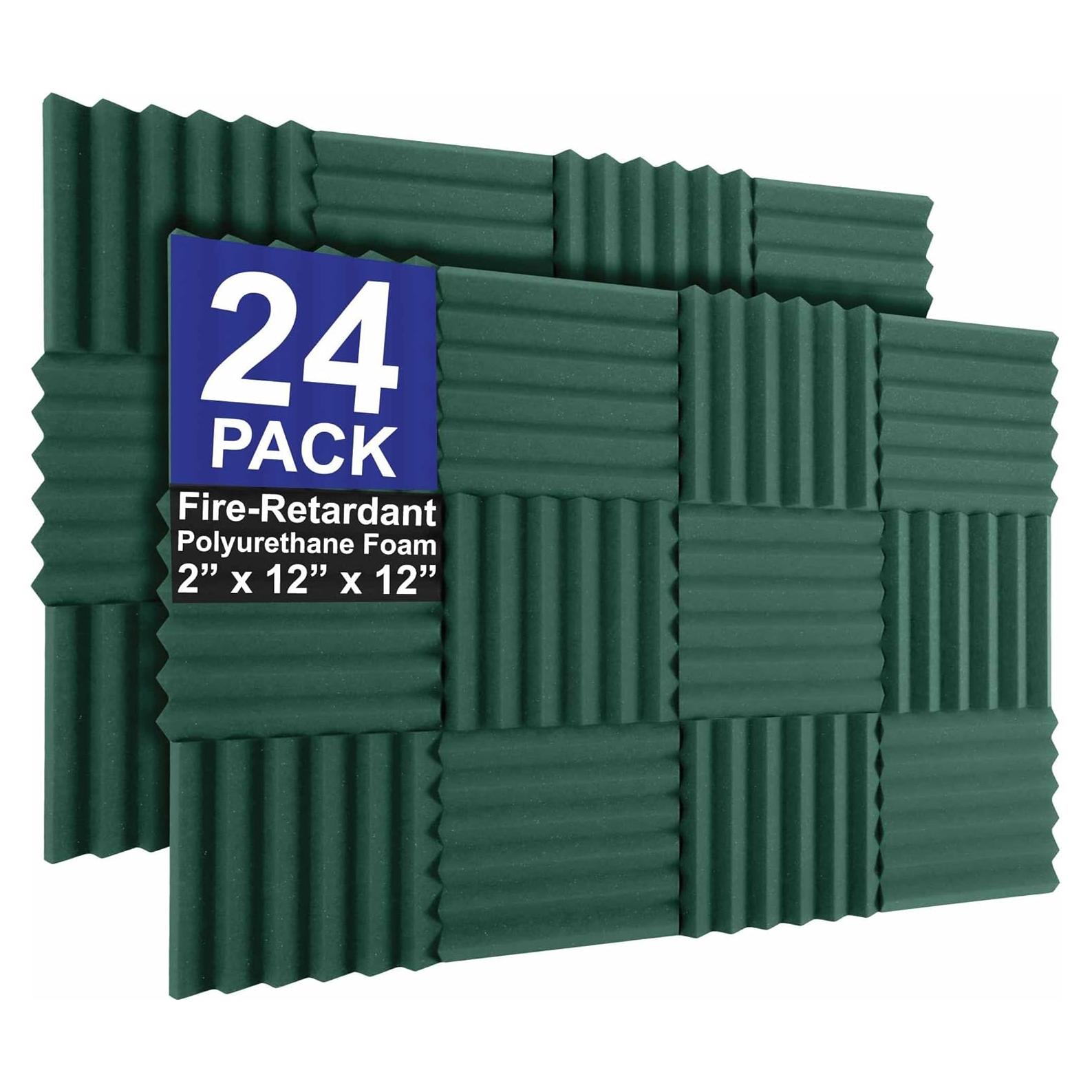 Paneles Acústicos Foam Factory 24 Pack Verde Bosque 30.48x30.48 cm