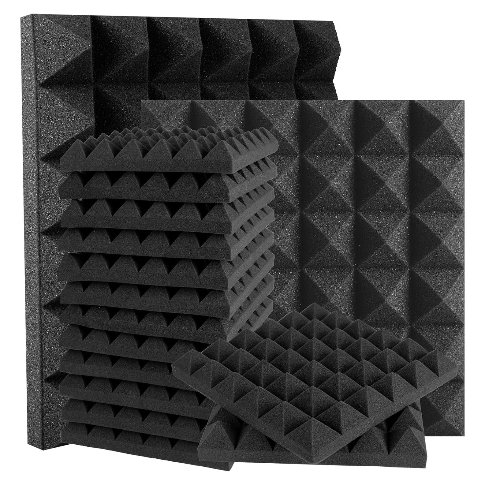 Paquete de 24 Paneles Acústicos 30.48x30.48cm Negro