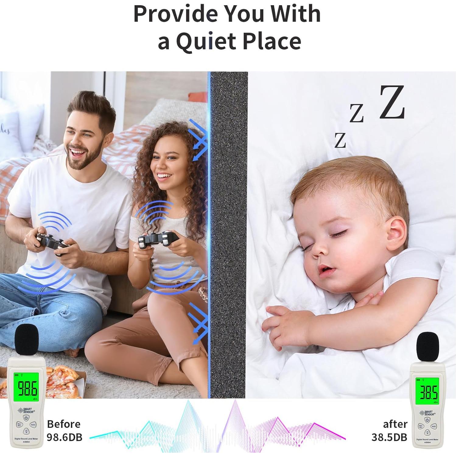 Paquete de 24 Paneles Acústicos 30.48x30.48cm Negro