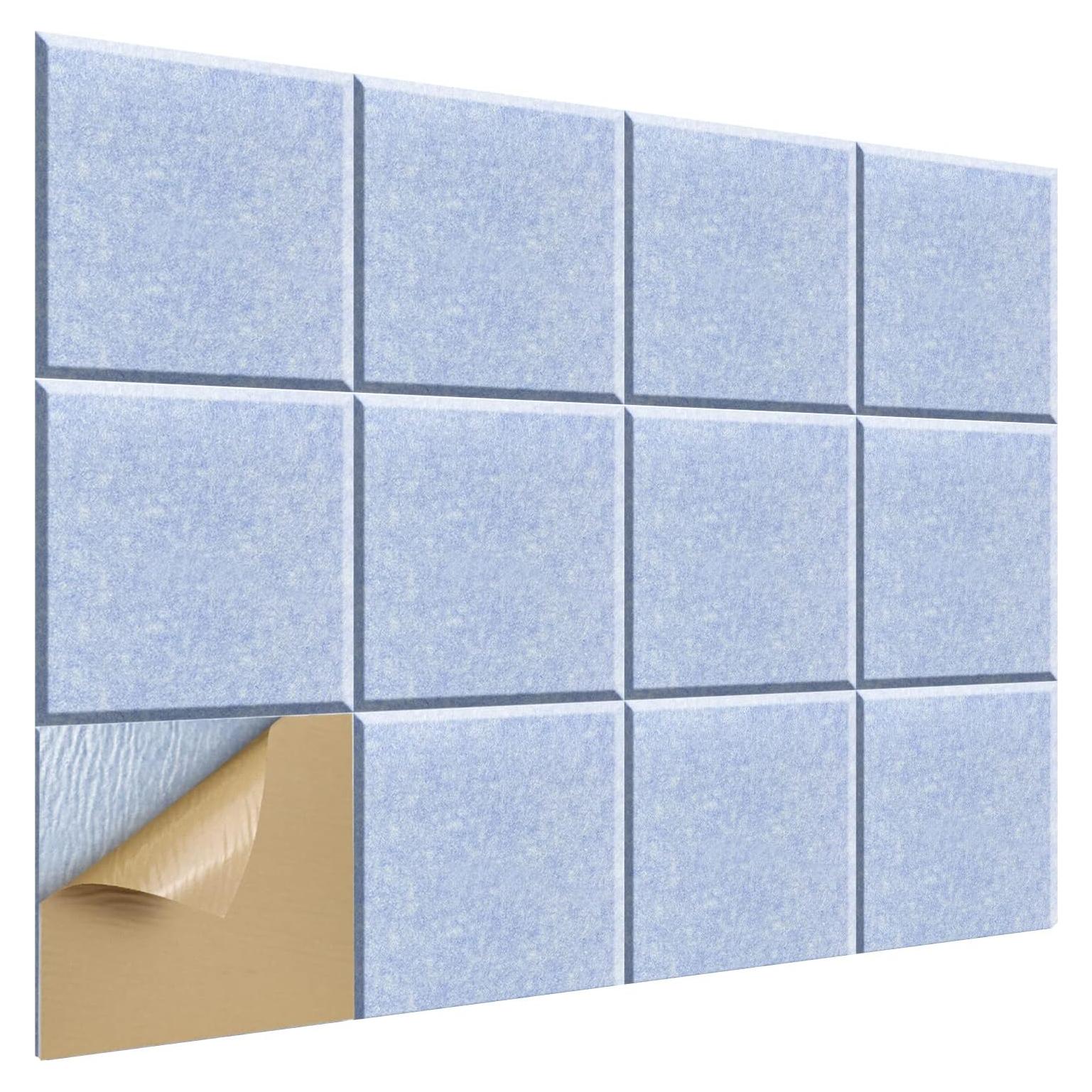 Paneles Acústicos Autoadhesivos 12 Pcs 30x30x1 cm Azul Cielo