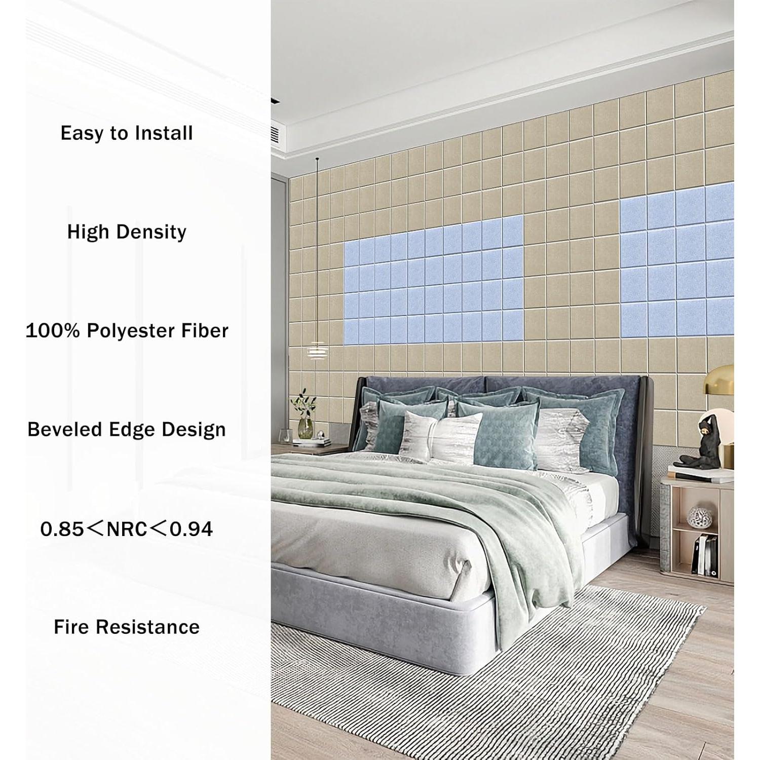 Paneles Acústicos Autoadhesivos 12 Pcs 30x30x1 cm Azul Cielo