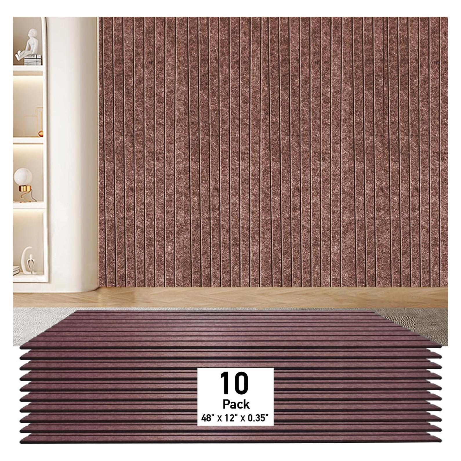 Paquete de 10 Paneles Acústicos Autoadhesivos Liyeeana 120x30 cm