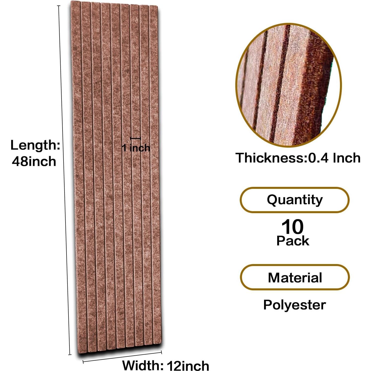 Paquete de 10 Paneles Acústicos Autoadhesivos Liyeeana 120x30 cm