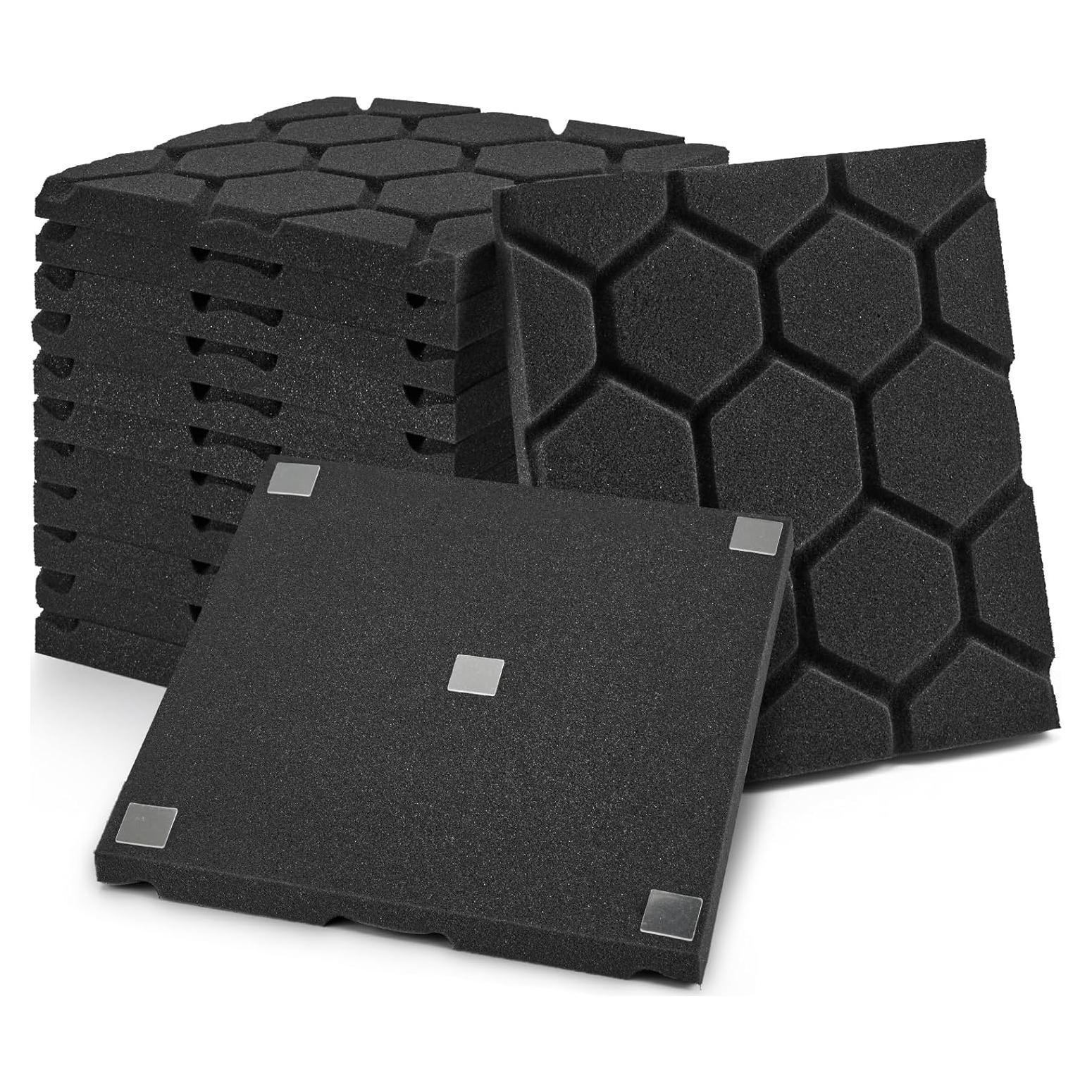 Paneles Acústicos Kuchoow 36 Piezas 30.48x30.48 cm Negro