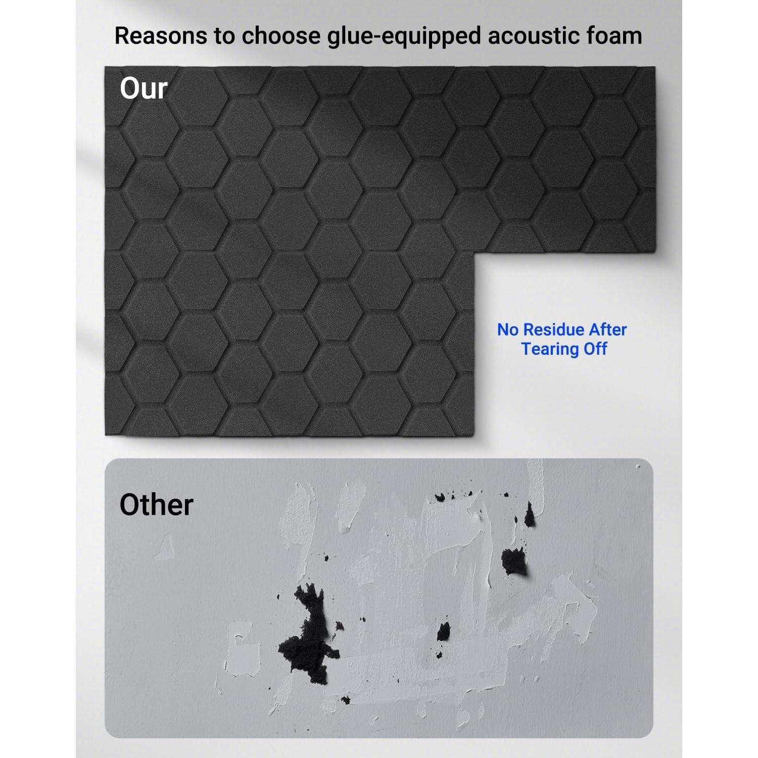 Paneles Acústicos Kuchoow 36 Piezas 30.48x30.48 cm Negro