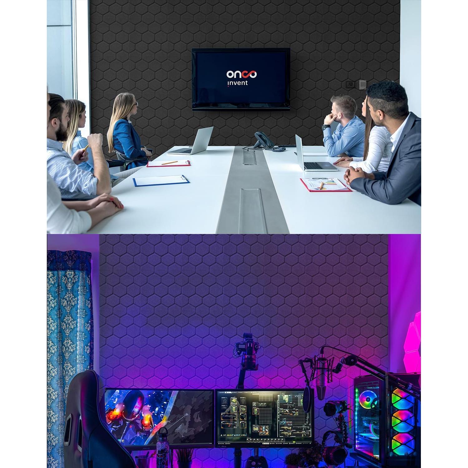 Paneles Acústicos Kuchoow 36 Piezas 30.48x30.48 cm Negro