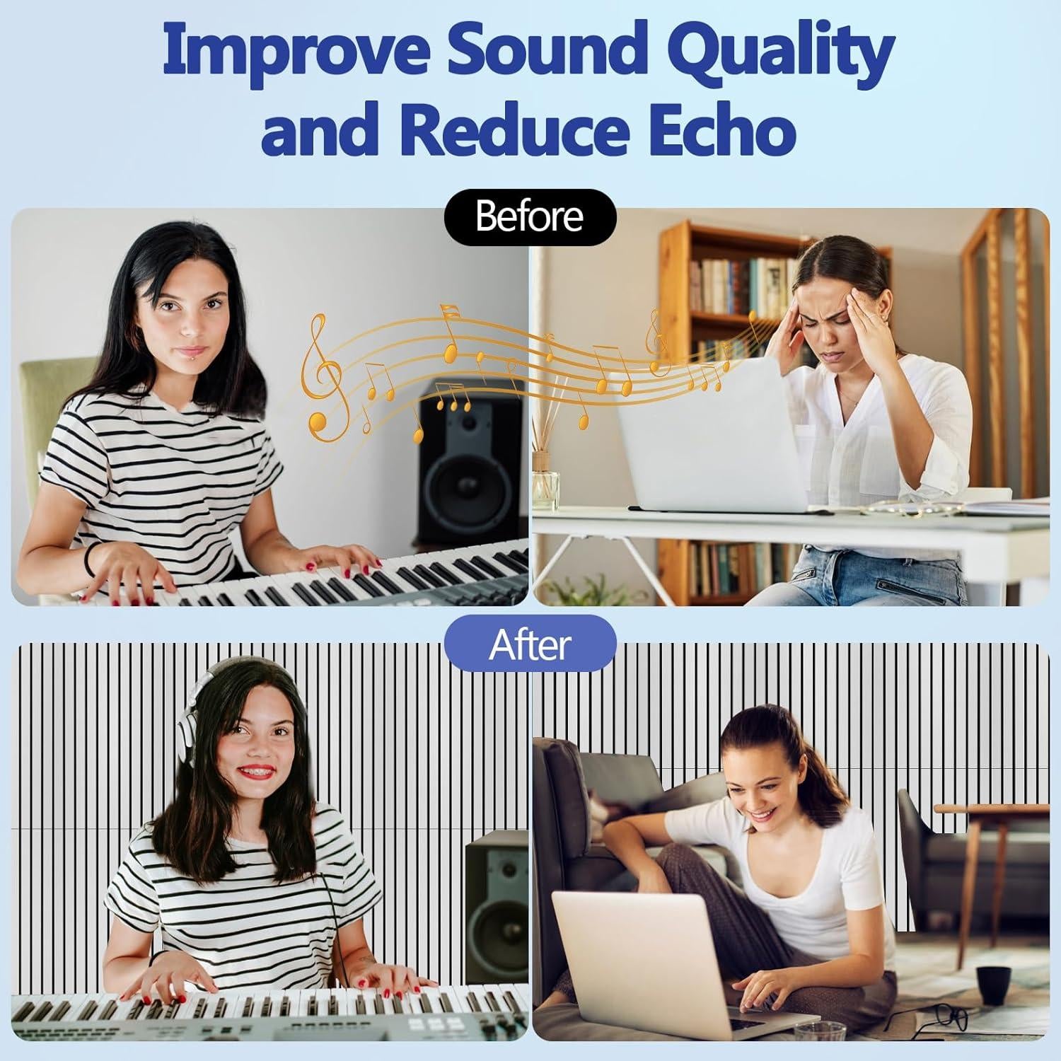 Paneles Acústicos BUBOS 12 Piezas Autoadhesivos 40x30cm