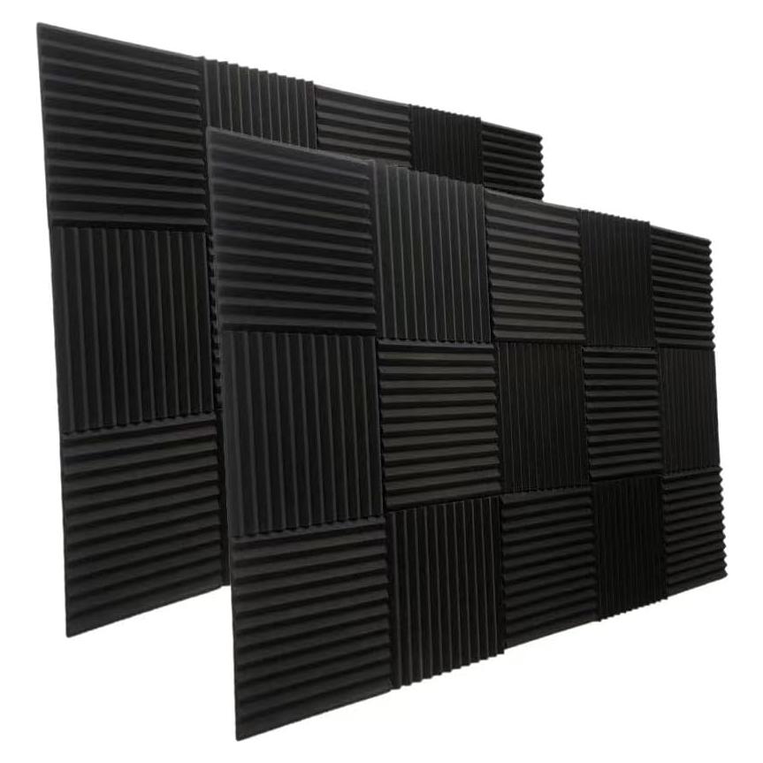 Paquete de 24 Paneles de Espuma Acústica YDHTDLHC 30x30x2.5cm Negro