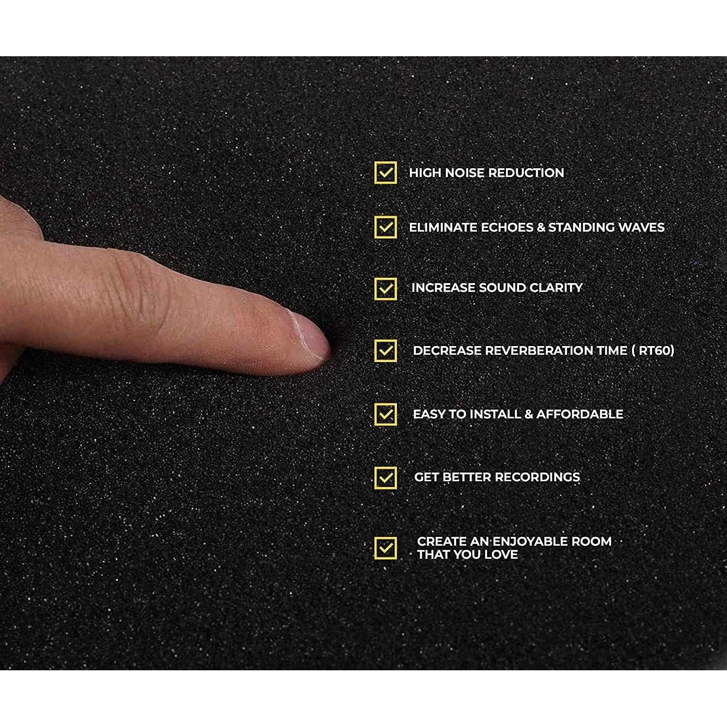 Paquete de 24 Paneles de Espuma Acústica YDHTDLHC 30x30x2.5cm Negro