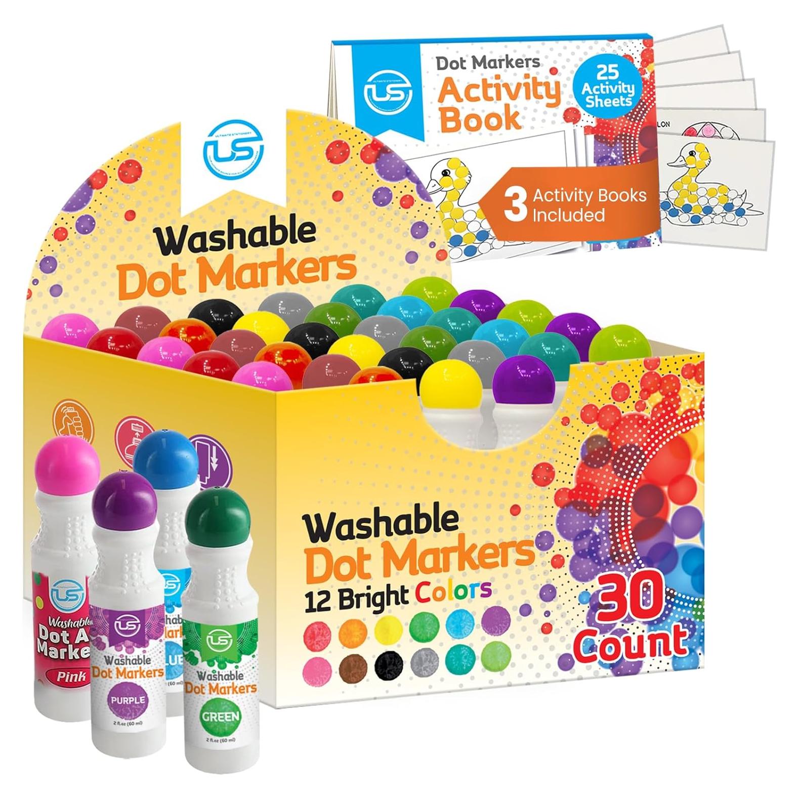 Marcadores de Puntos Ultimate Stationery 30 Colores Lavables