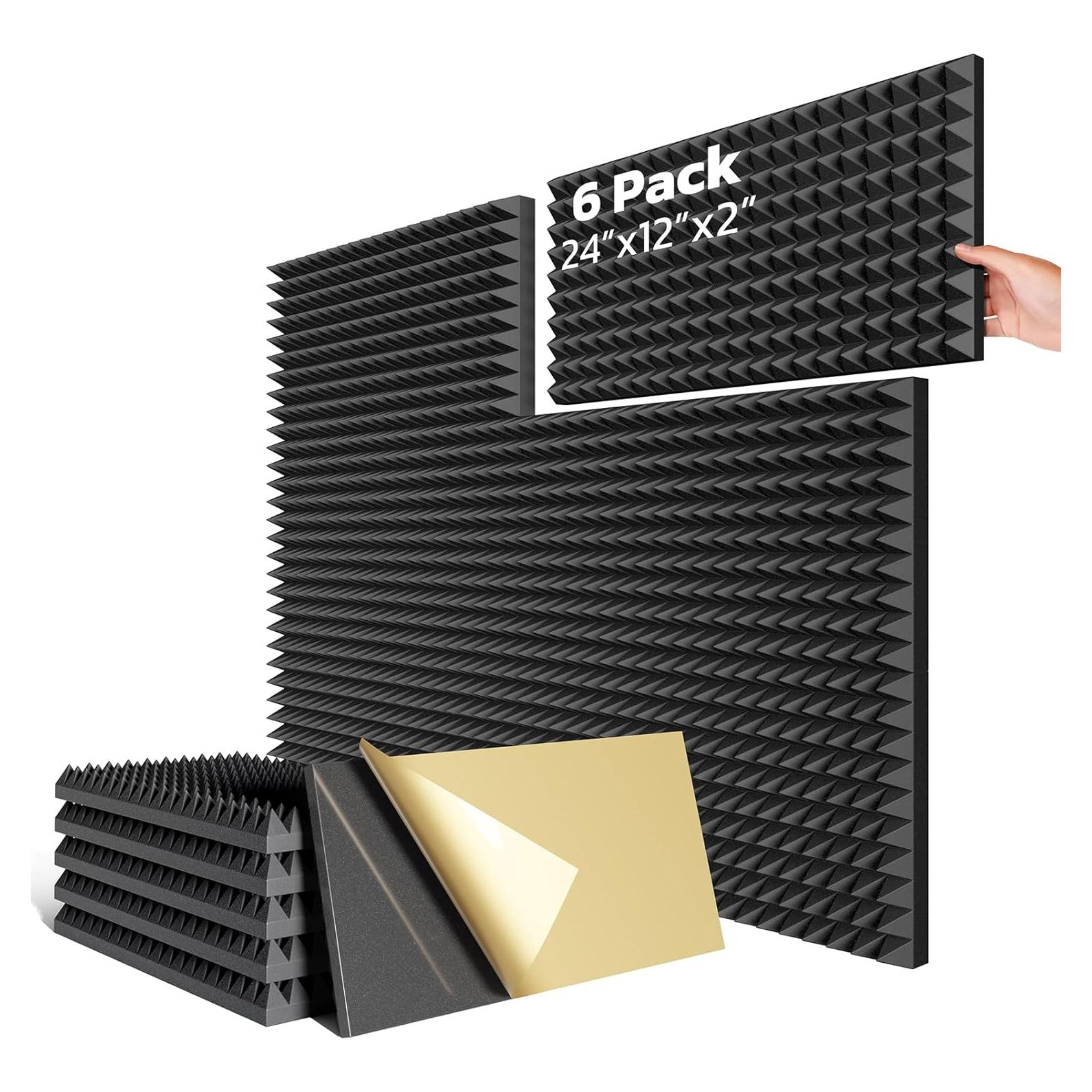 Paneles Acústicos Aislantes HYCHINS 6 Piezas Pirámide 61x30.5cm