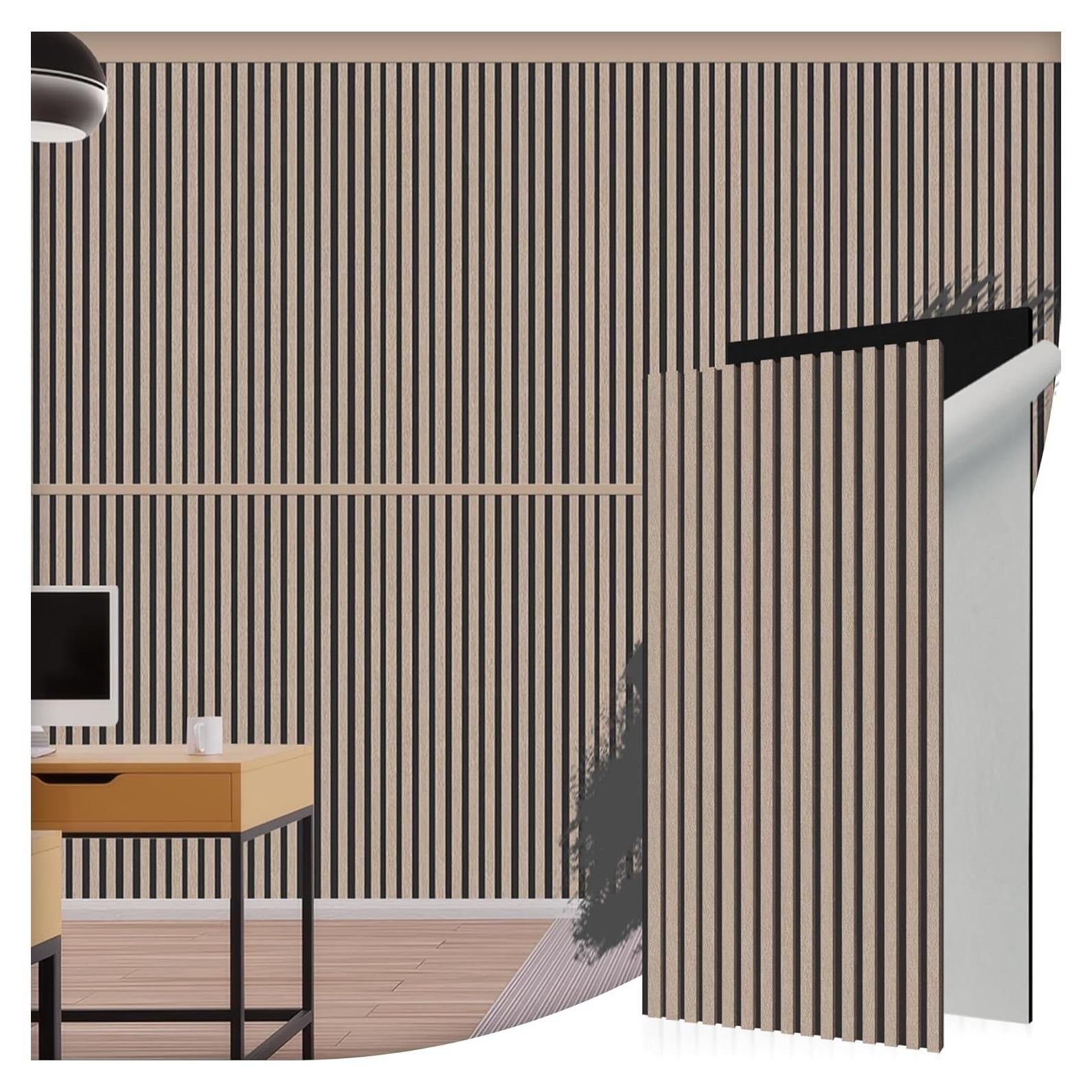 Paneles Acústicos Tejidos 120x60 cm 2 Pzs Camello y Negro