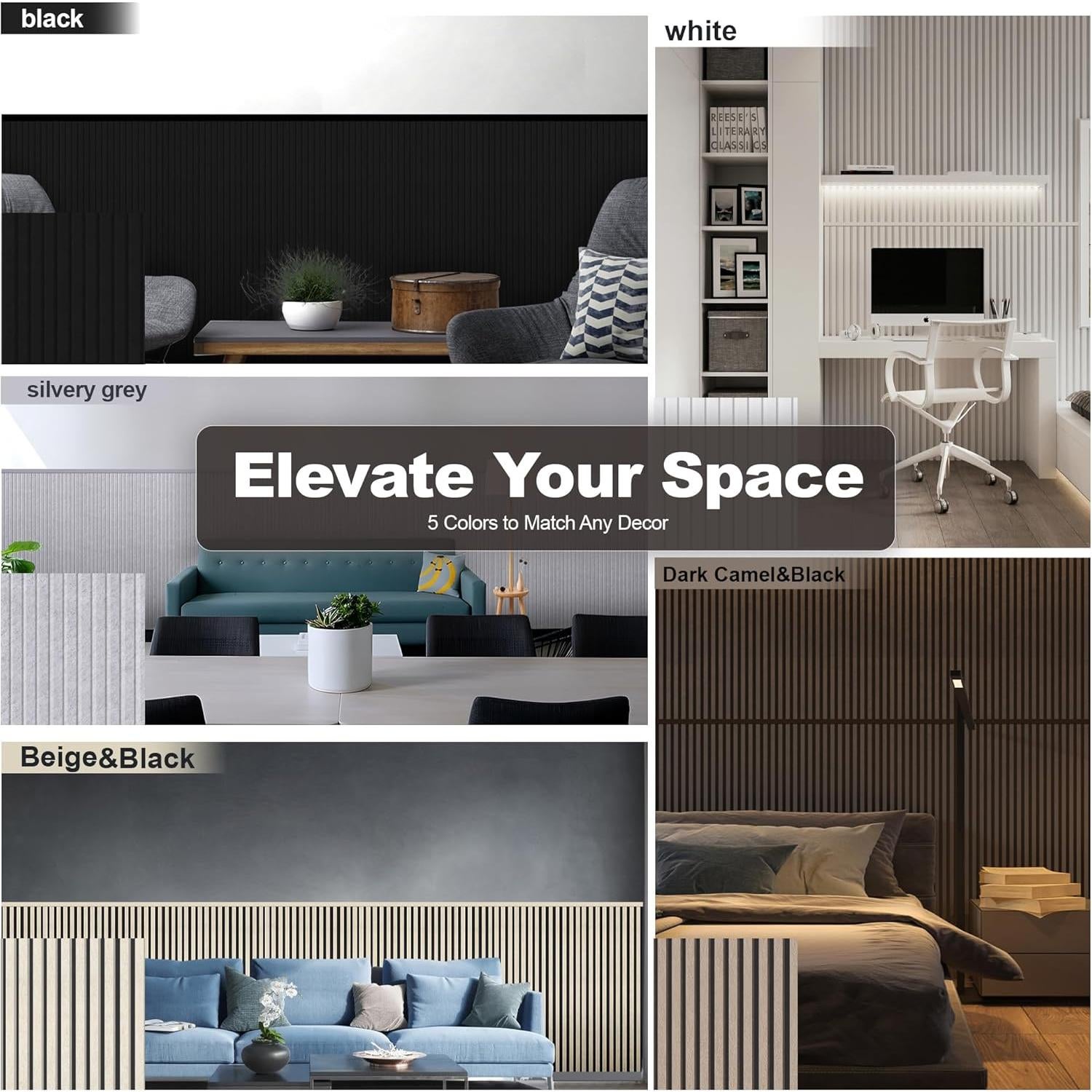 Paneles Acústicos Tejidos 120x60 cm 2 Pzs Camello y Negro