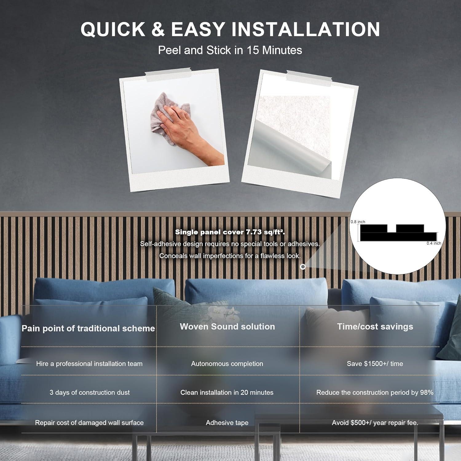 Paneles Acústicos Tejidos 120x60 cm 2 Pzs Camello y Negro