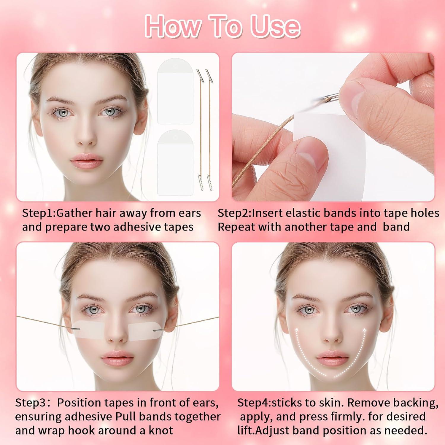 Cinta de Levantamiento Facial Invisible Lnngub 60 Pcs 5.5x3 cm