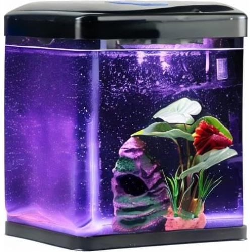 Acuario de Vidrio Autolimpiante Coospider 7.57L con Luz LED