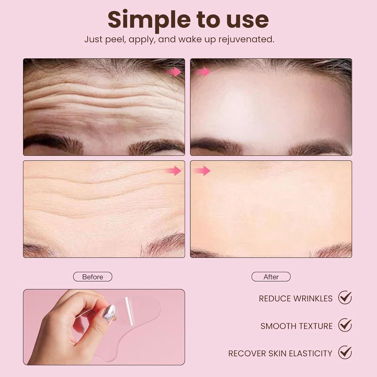 Parches Antienvejecimiento Yargkos 6 Pcs para Arrugas Frente