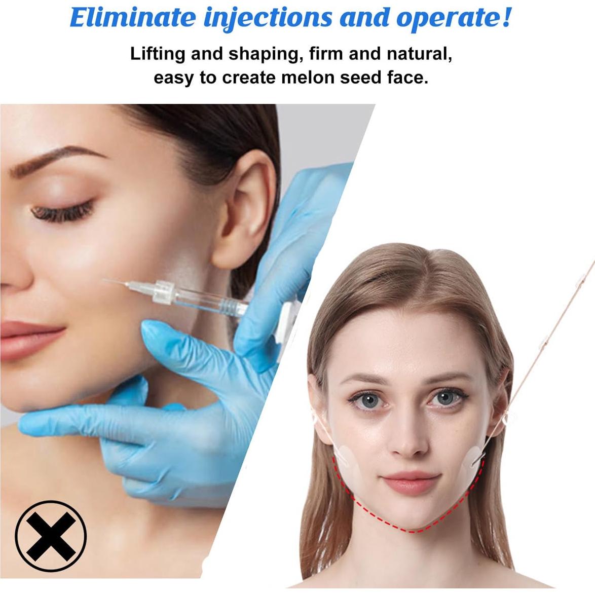 Cinta Levantamiento Facial Invisible Thyrhntr 80PCS Antiarrugas