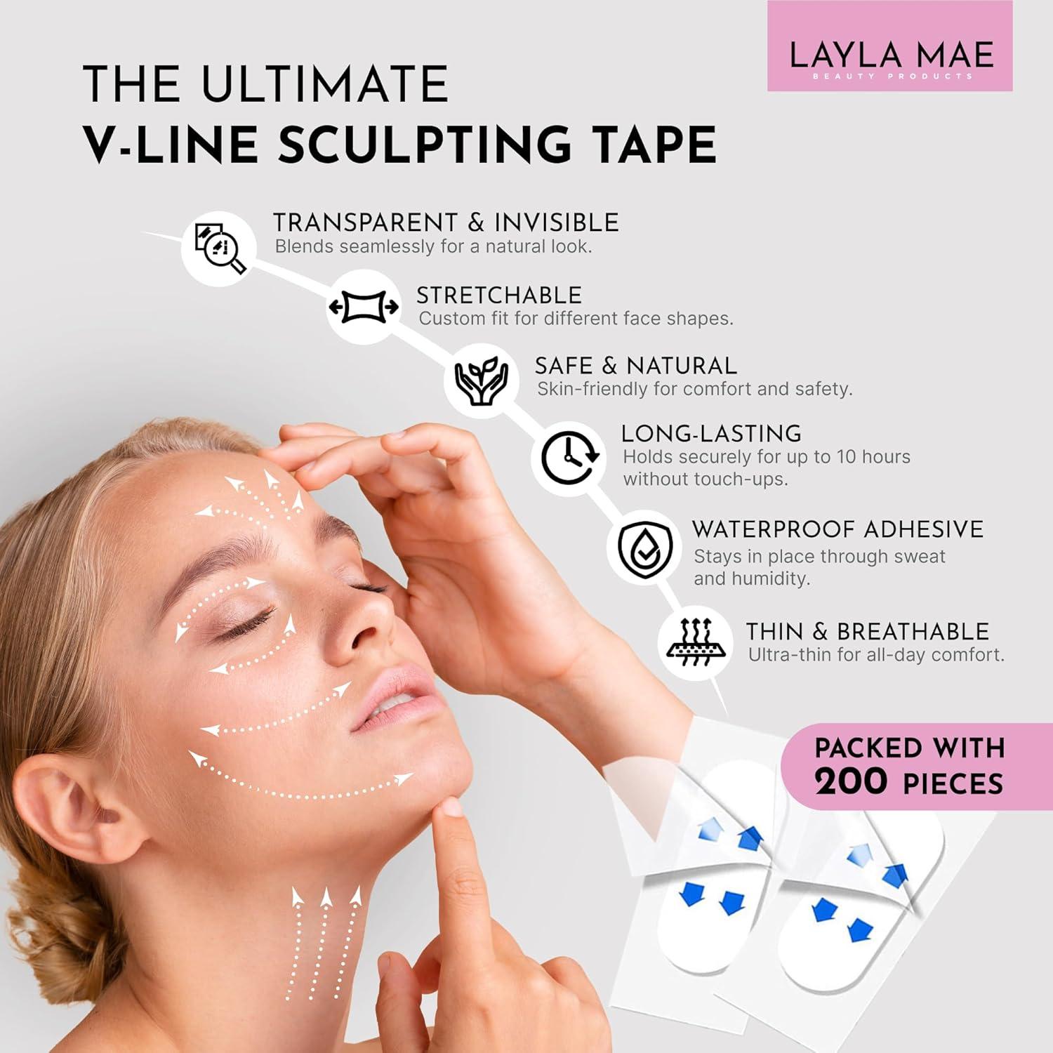 Cinta Invisible Levantadora Layla Mae - 200 Parches V-Lifting