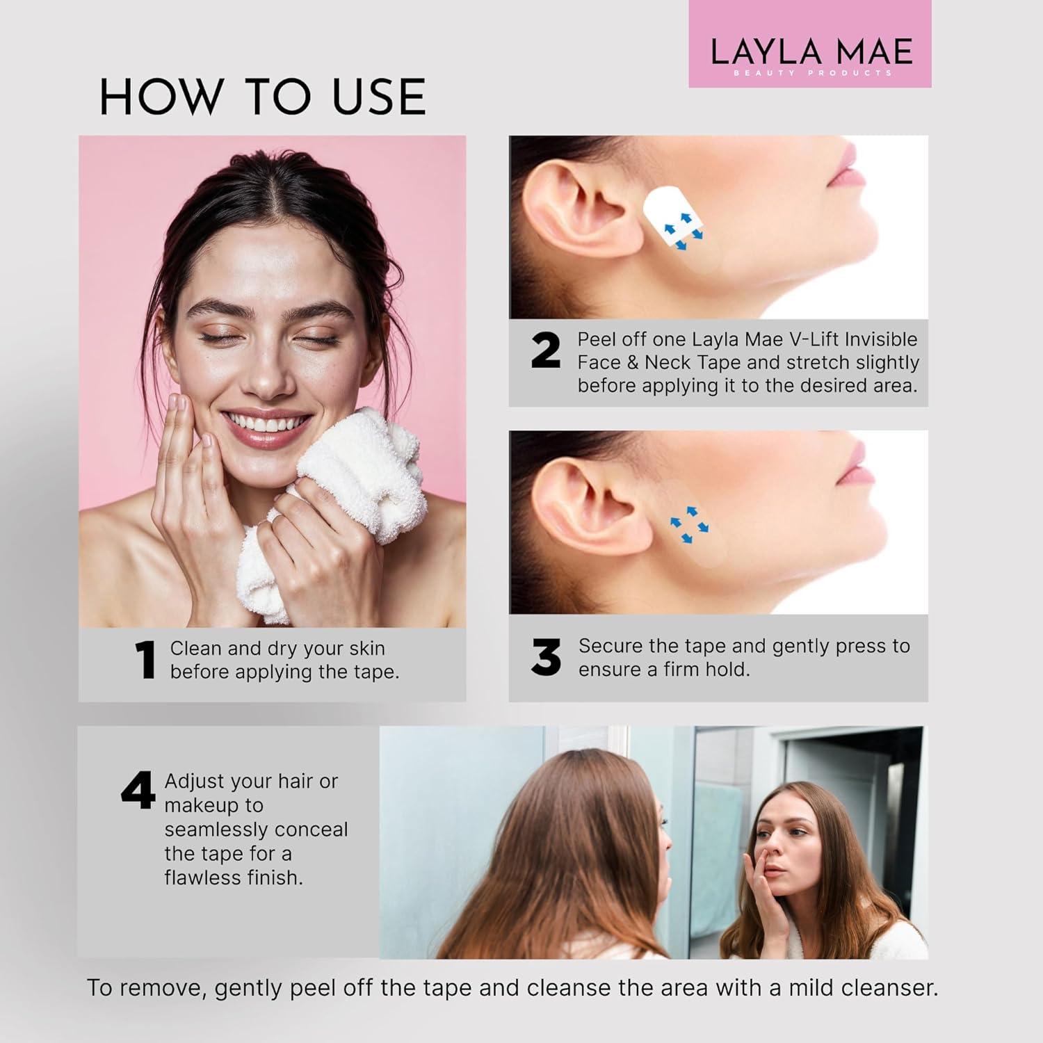 Cinta Invisible Levantadora Layla Mae - 200 Parches V-Lifting