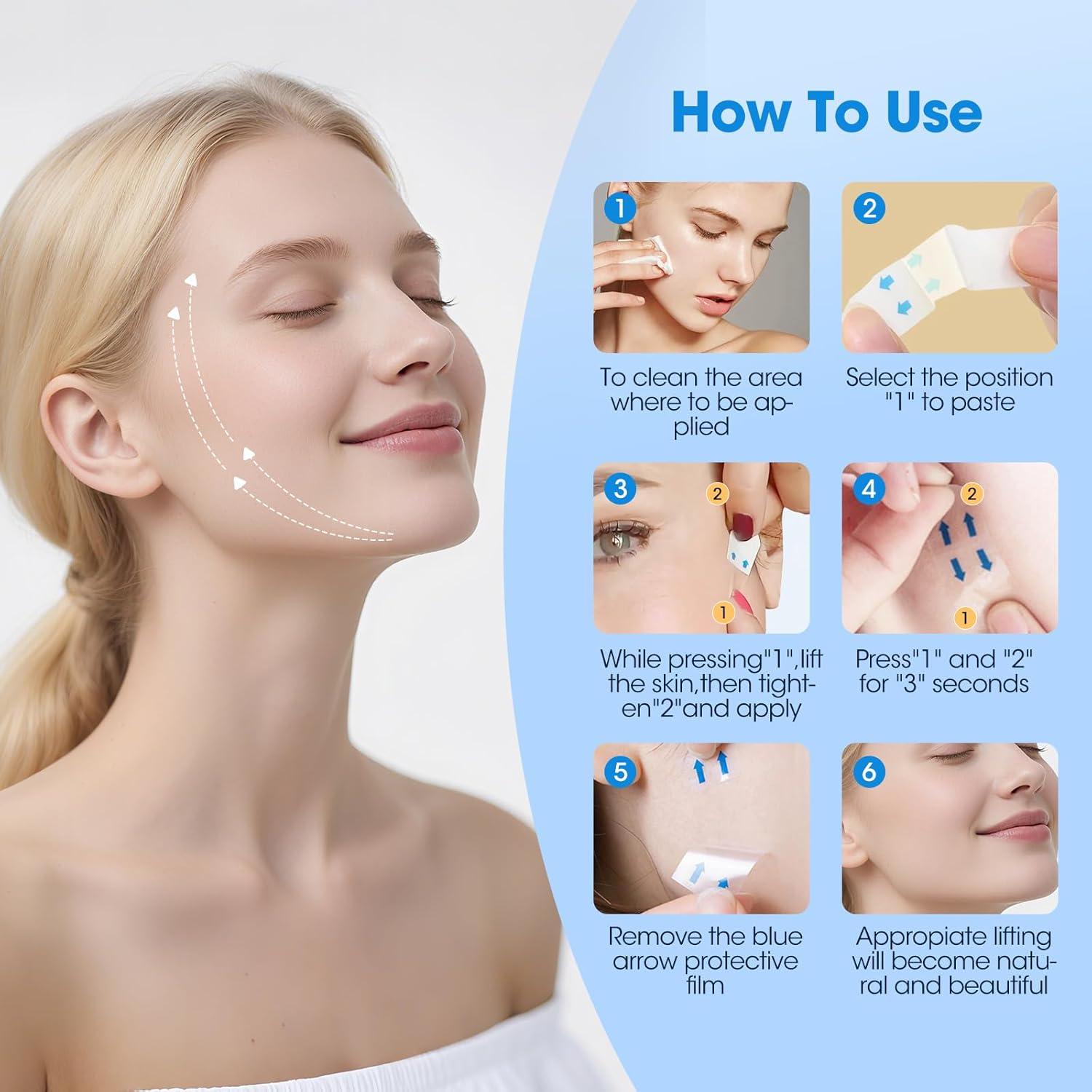 Cinta Levantadora Facial Invisible Viowey 152PCS - Efecto V