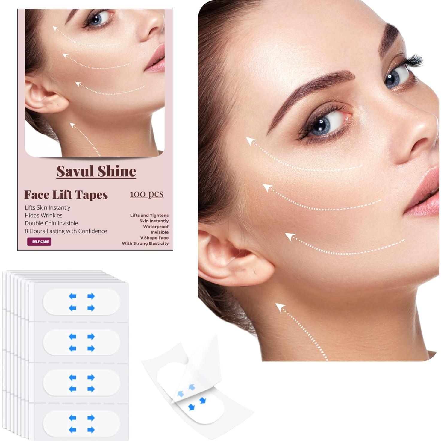Cinta de Lifting Facial Invisible Savul Shine 100 Pcs