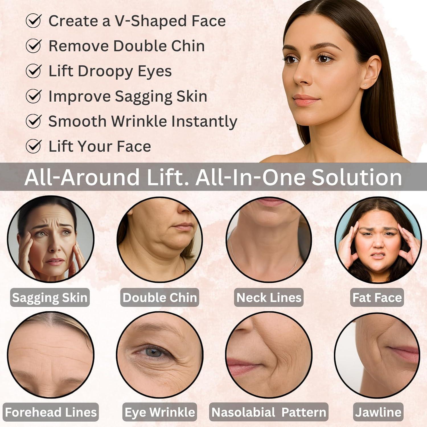 Kit de Cinta Levantadora Facial Invisible 124PCS - Antiarrugas