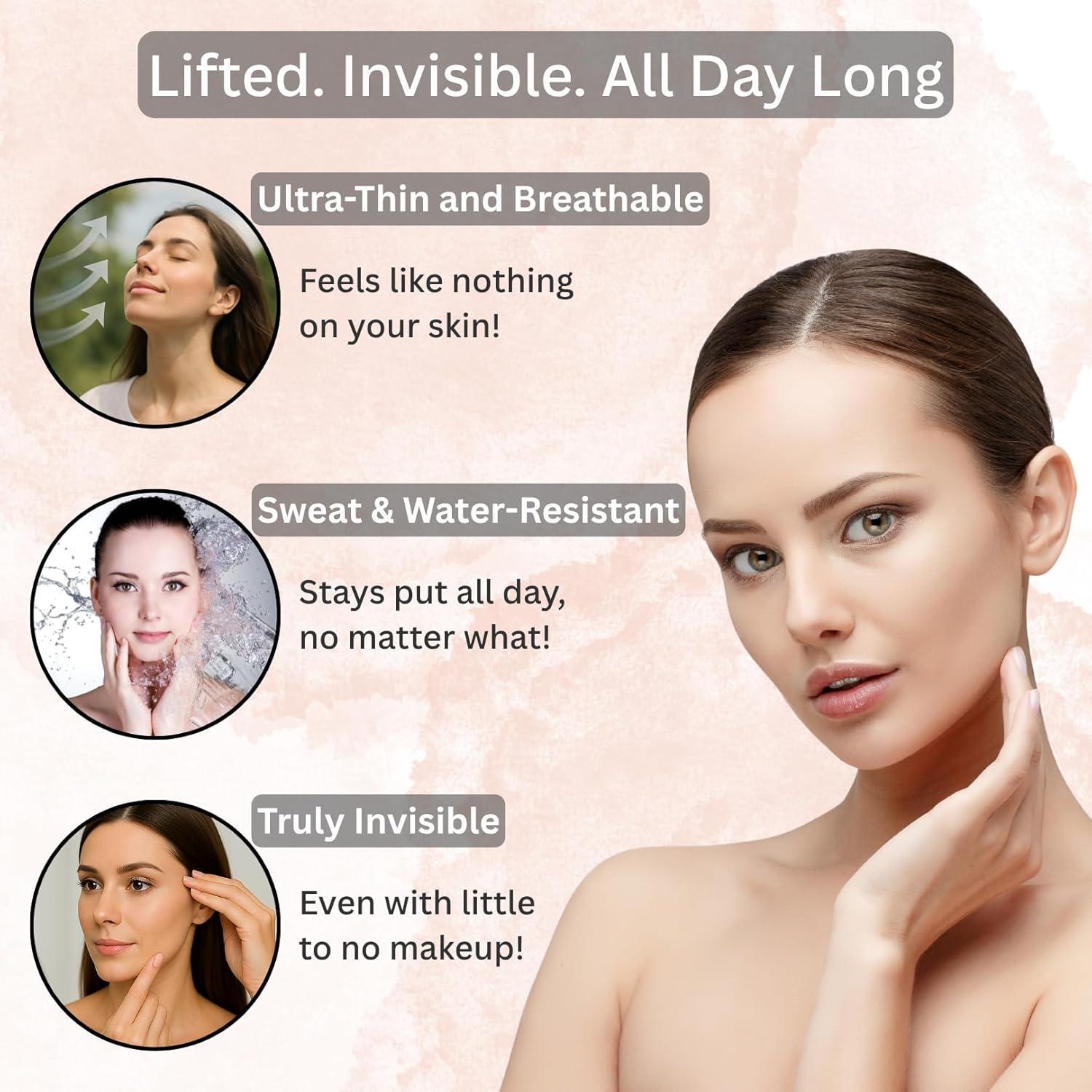 Kit de Cinta Levantadora Facial Invisible 124PCS - Antiarrugas