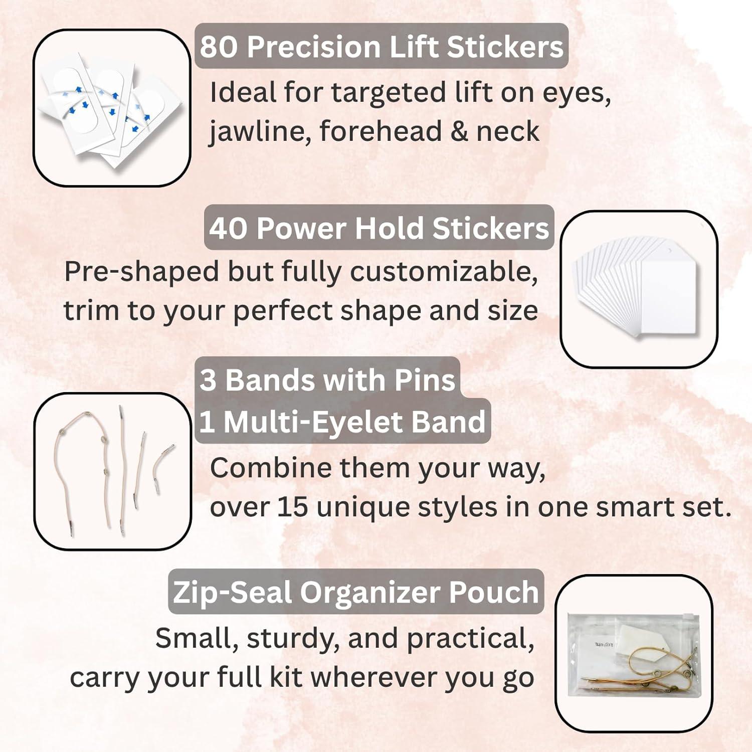 Kit de Cinta Levantadora Facial Invisible 124PCS - Antiarrugas