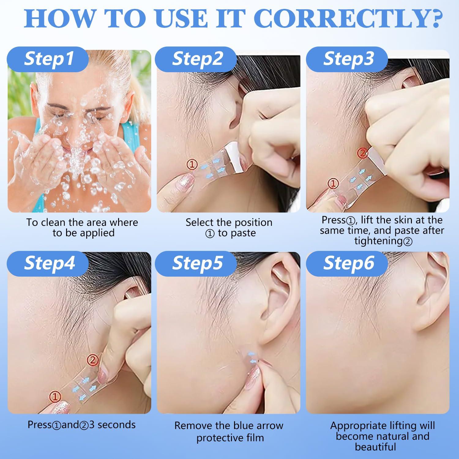 Cinta Facial Elevadora Invisible 128 PCS iaredon - Efecto Instantáneo