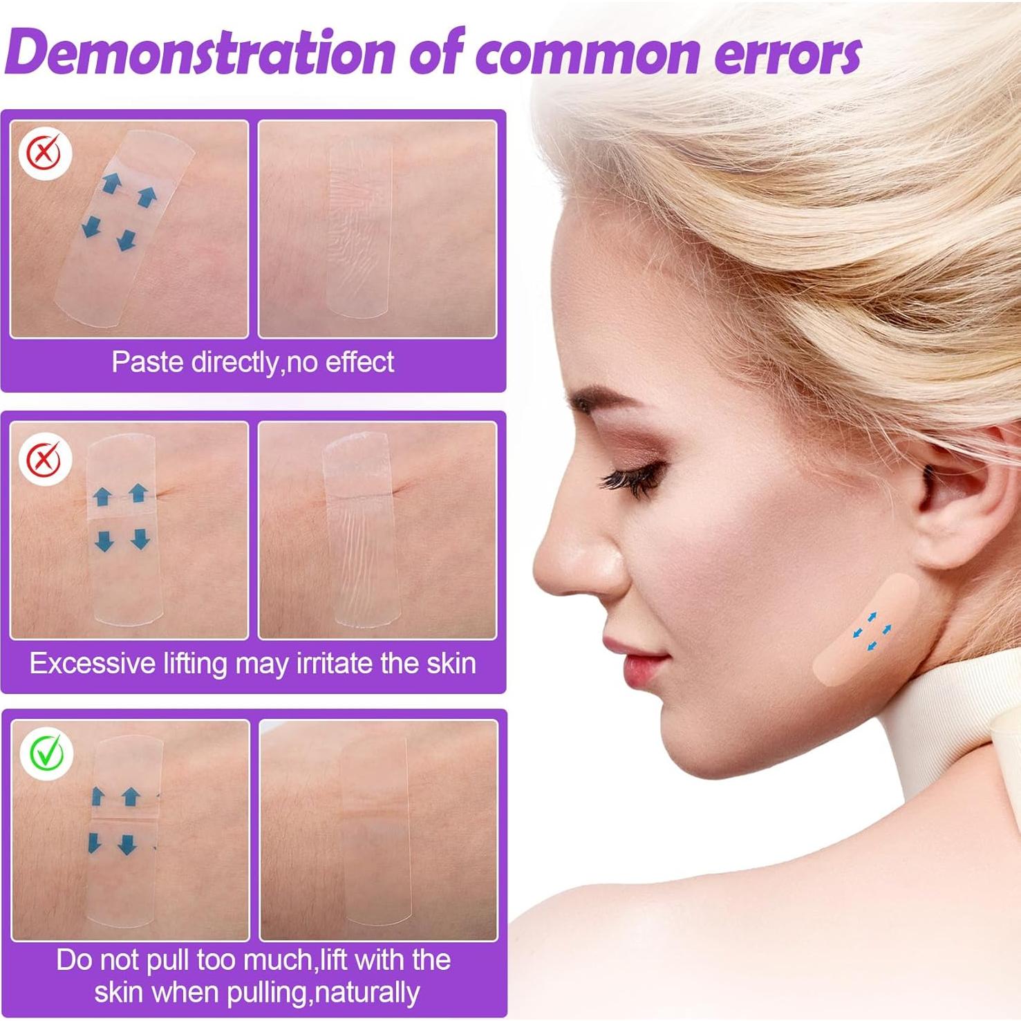 Cinta Adhesiva Invisible para Levantar la Cara Alpinleux - 132 Pcs