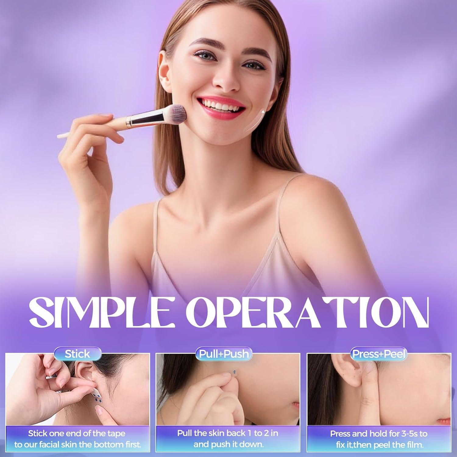 Cinta de Elevación Facial Lunafleur 140PCS - Invisible y Hipoalergénica