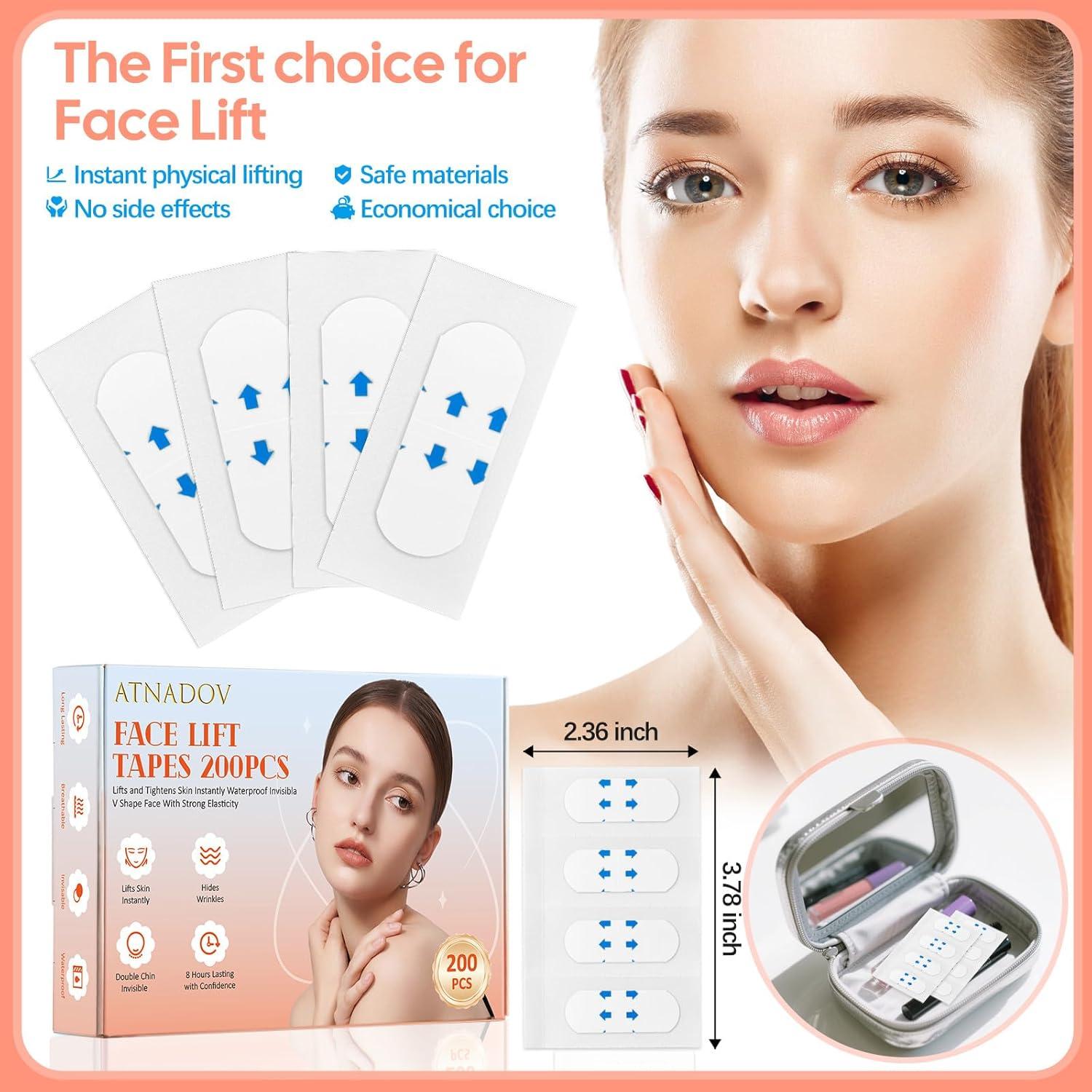 Cinta de Levantamiento Facial Invisible Atnadov - 200 Piezas