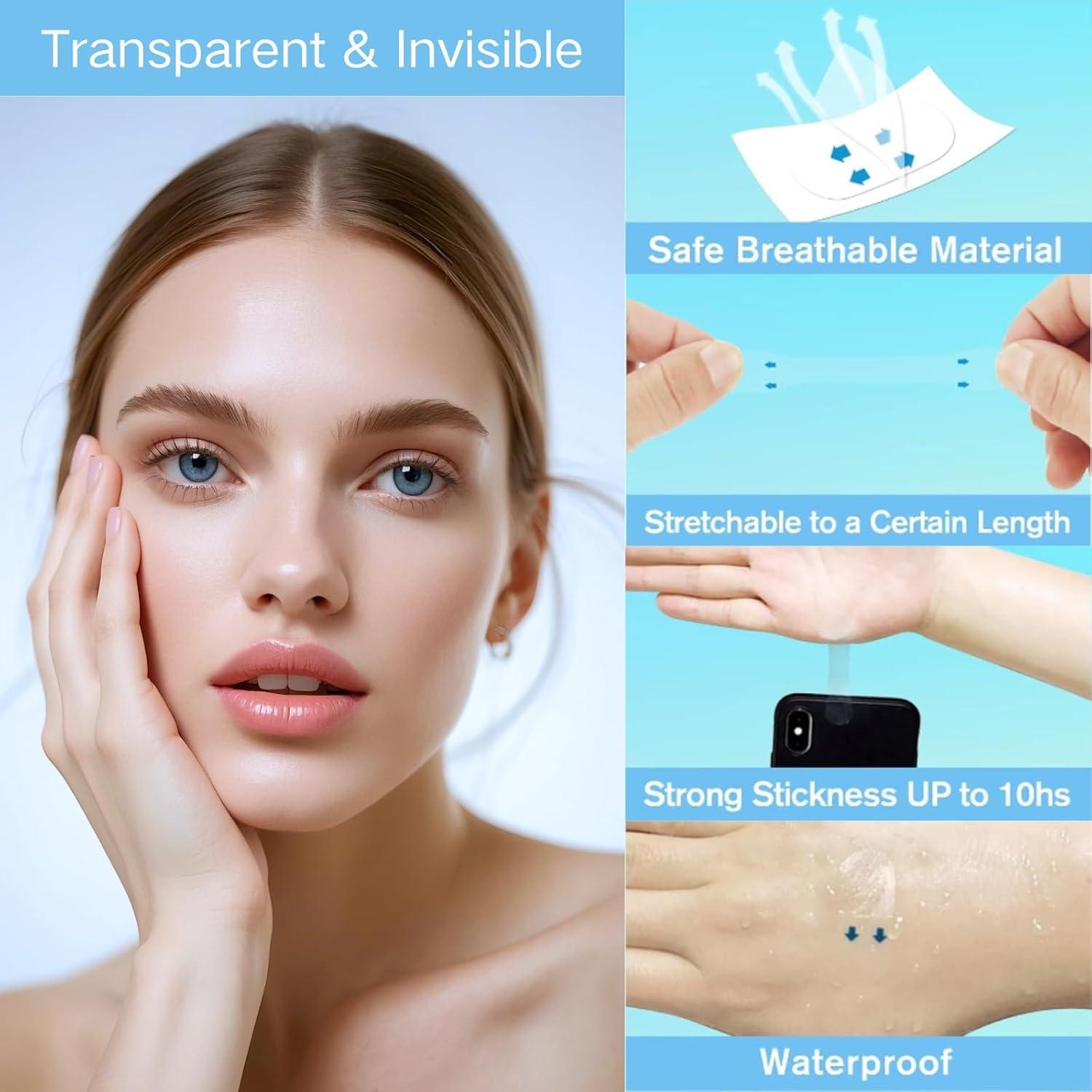 Cinta Levantadora Facial Invisible NovaCharm - 100 Pcs - Antiarrugas