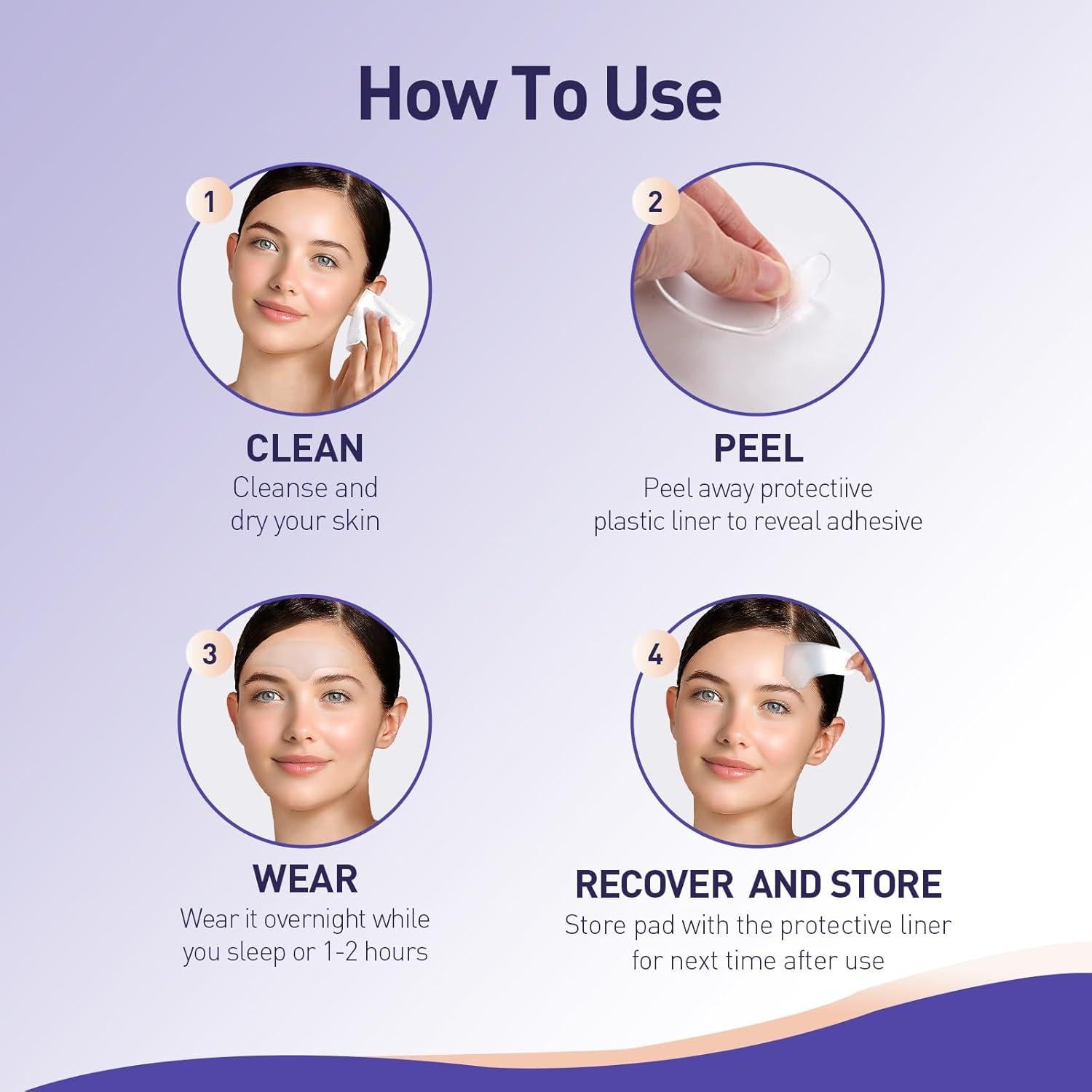 Parche Antienvejecimiento PURITY BABE para Arrugas en la Frente - 4 Piezas