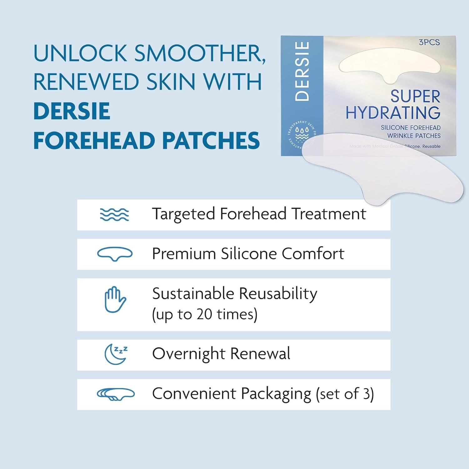 Parche de Silicona Antiarrugas Dersie - 3 Unidades Reutilizables